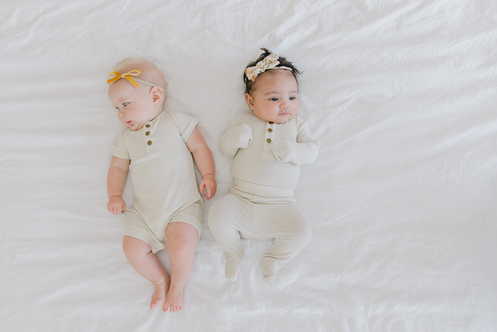 oatmeal ribbed two-piece set