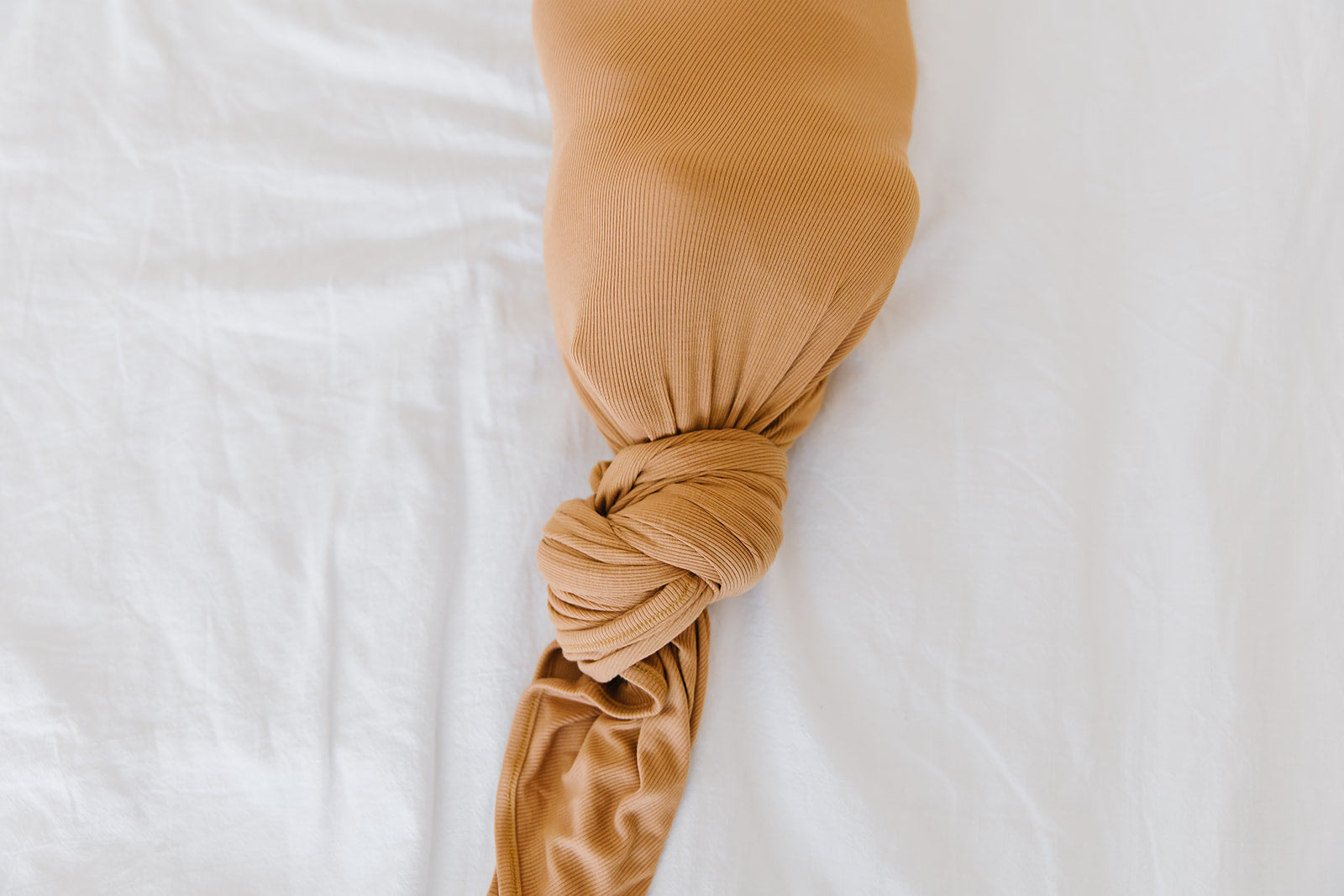 camel ribbed stretchy swaddle