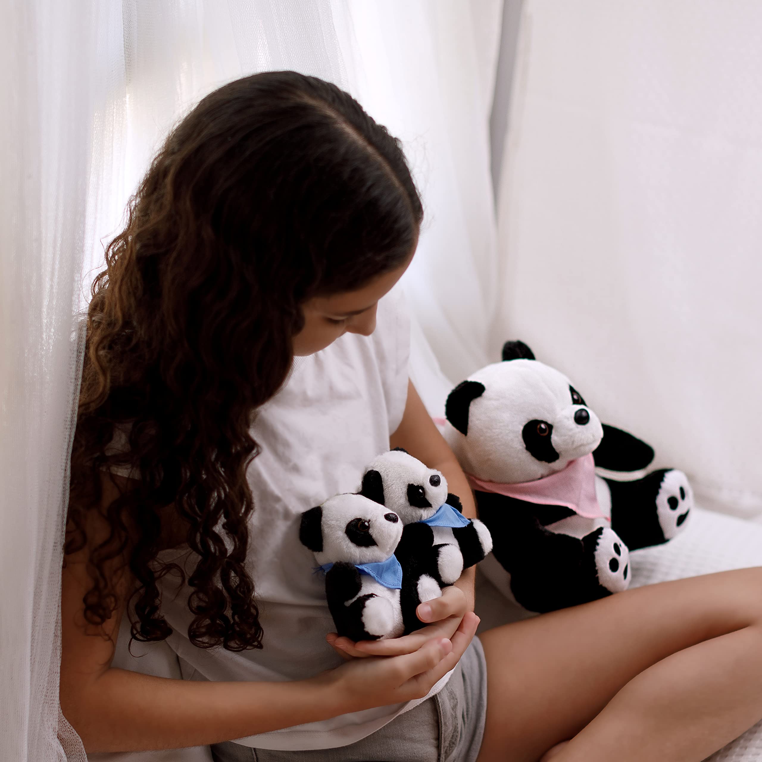 Panda Stuffed Animal Bear Plush Toy for Girls 5 PCS Set - Mommy