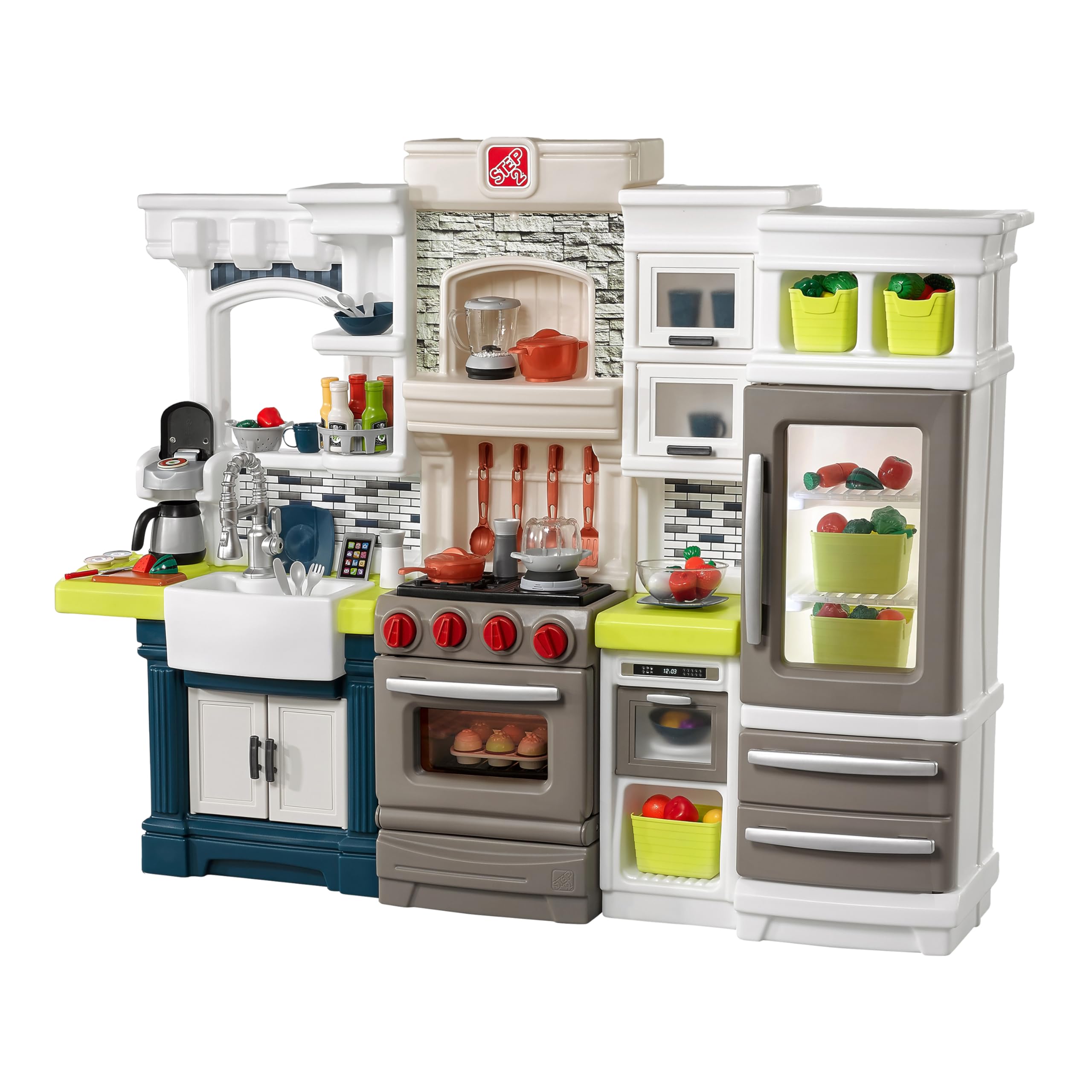 Elegant Edge Kids Kitchen Playset, Indoor/Outdoor Kitchenette, Interactive Play