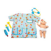 Doug Pediatric Nurse Costume Role Play Set (8 pcs) - Includes Baby Doll, Stethoscope
