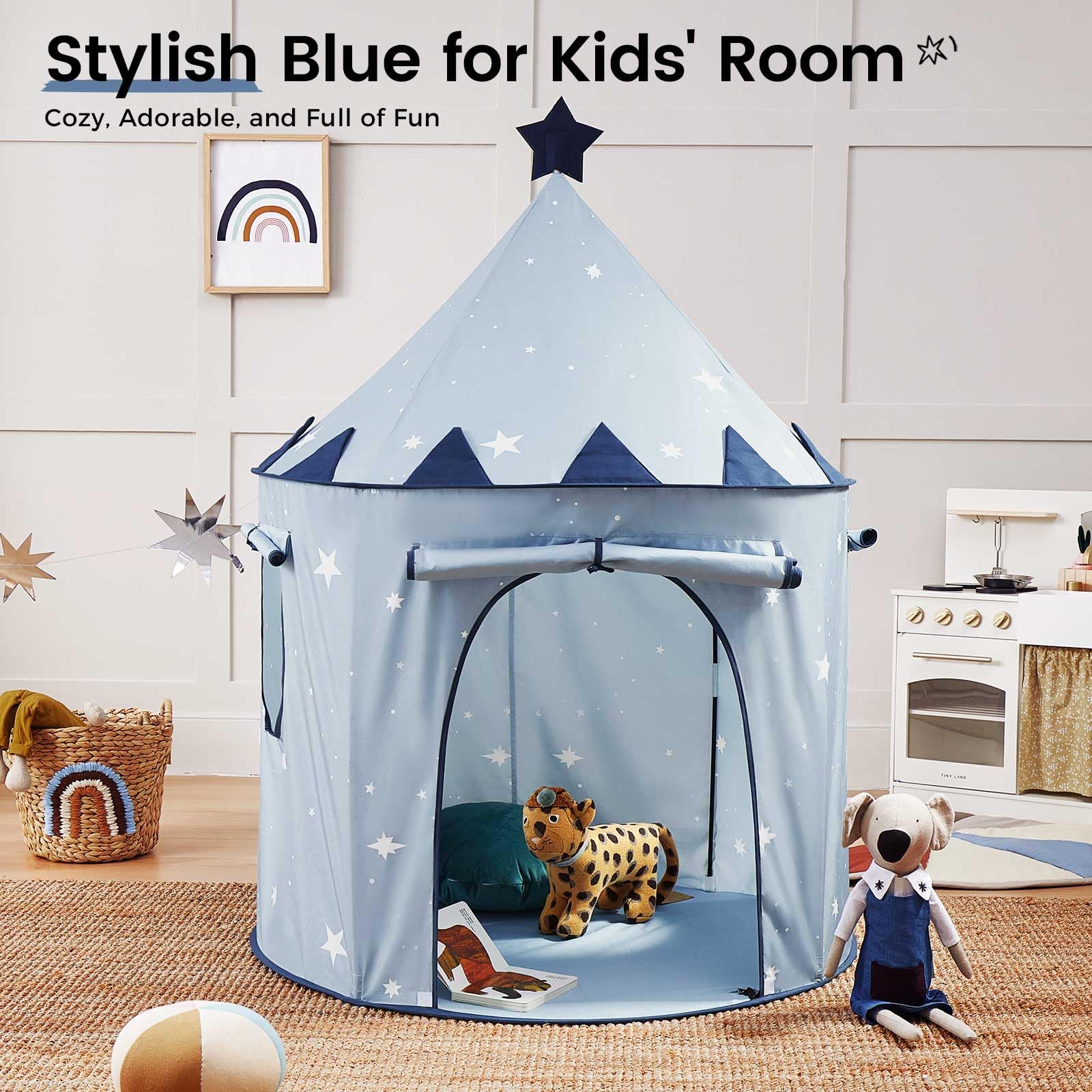 Pop-Up Kids Play Tent with Starry Sky Design