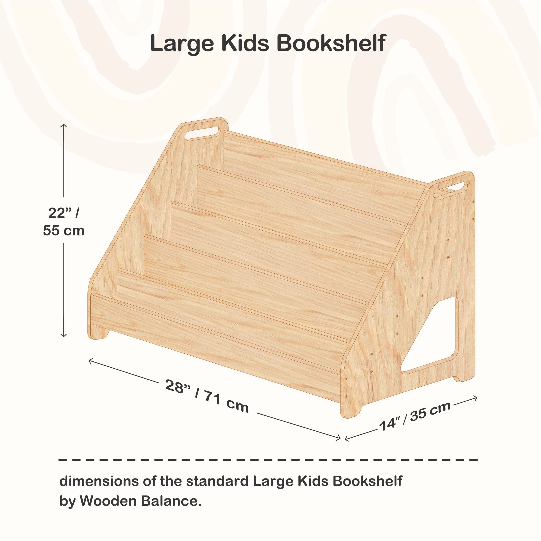 Wooden Kids Shelves Set - Montessori Bookshelf and Toy Storage