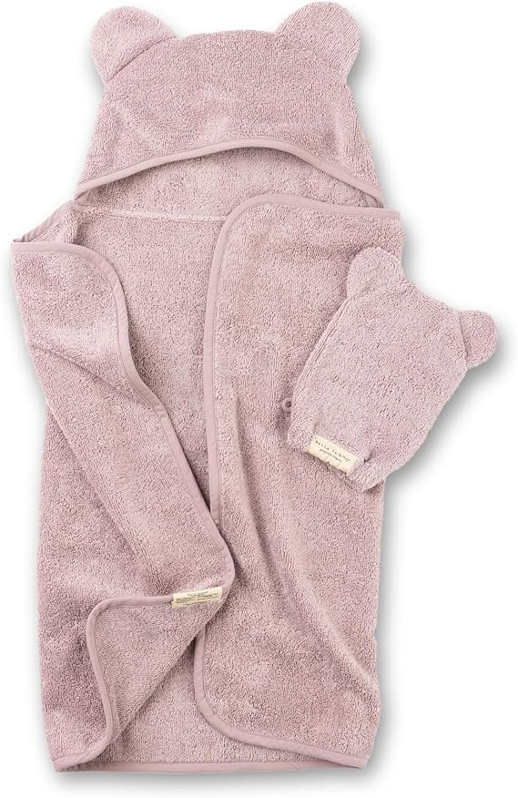 Baby Bath Towel and Wash Mitt Set – Soft Absorbent Hooded