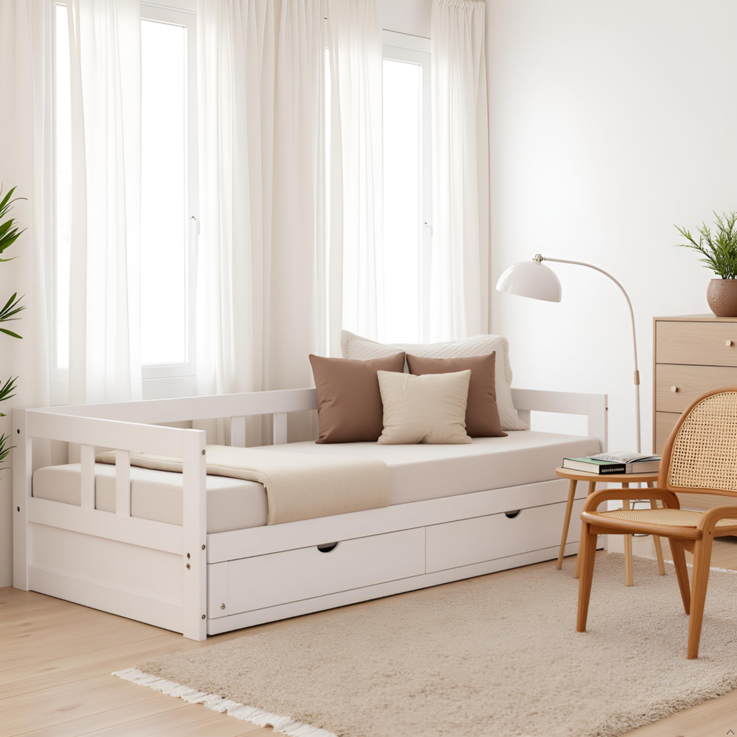 Melody Twin to King Extendable Daybed with Trundle and Storage Drawers