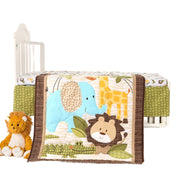 Safari Crib Bedding Set, Mini Crib Bedding Set Boy. 3-Piece Mini Crib Comforter Set