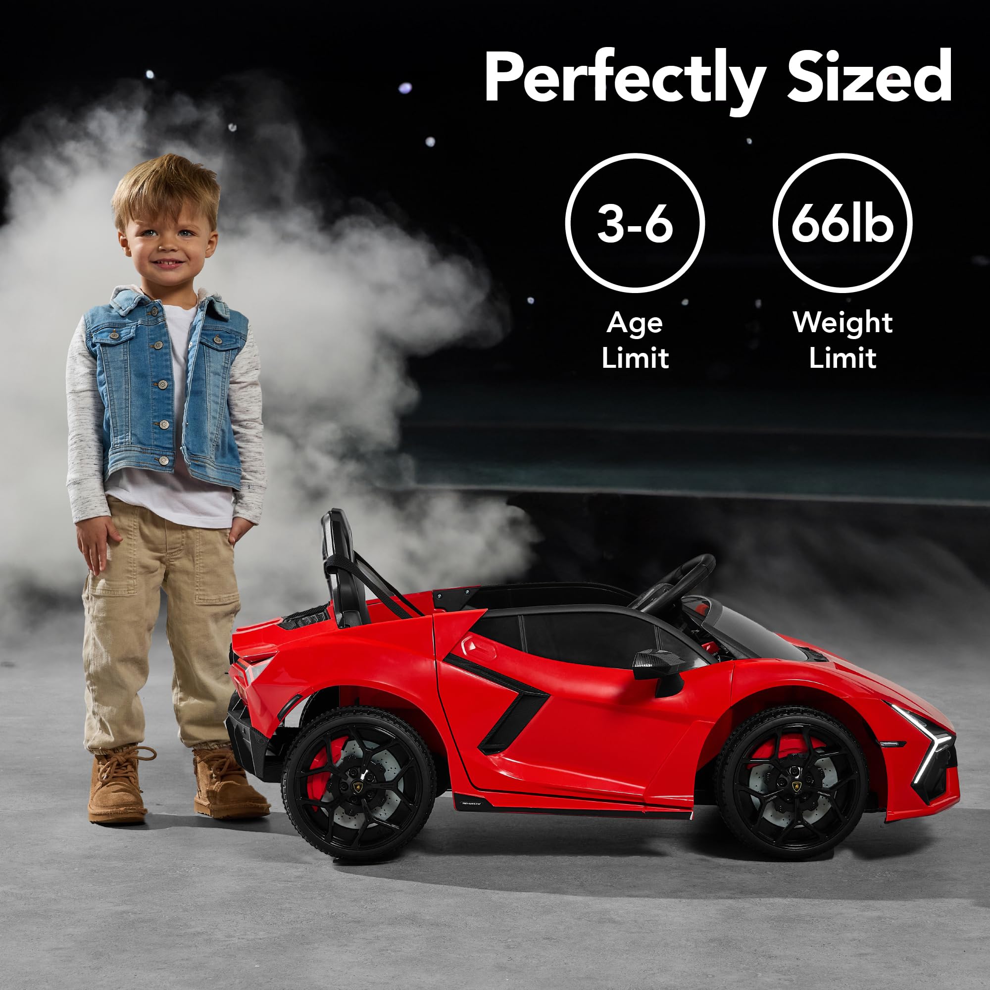 Best Choice Products Licensed Lamborghini Revuelto Kids 12V Electric Ride On Car Toy w/ 66lb Weight Capacity, Parent Control, Bluetooth - Red
