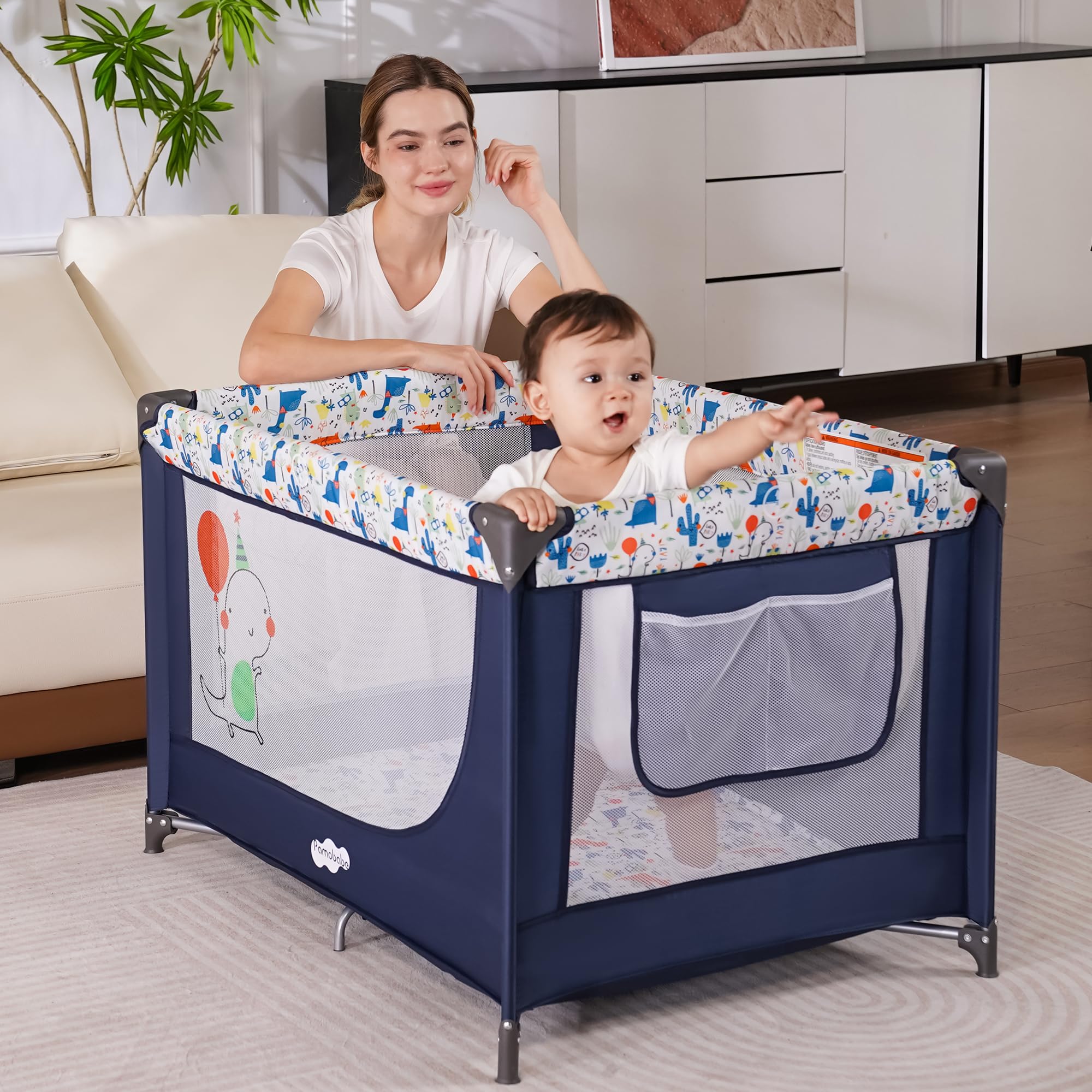 Portable Baby Travel Crib with Mattress