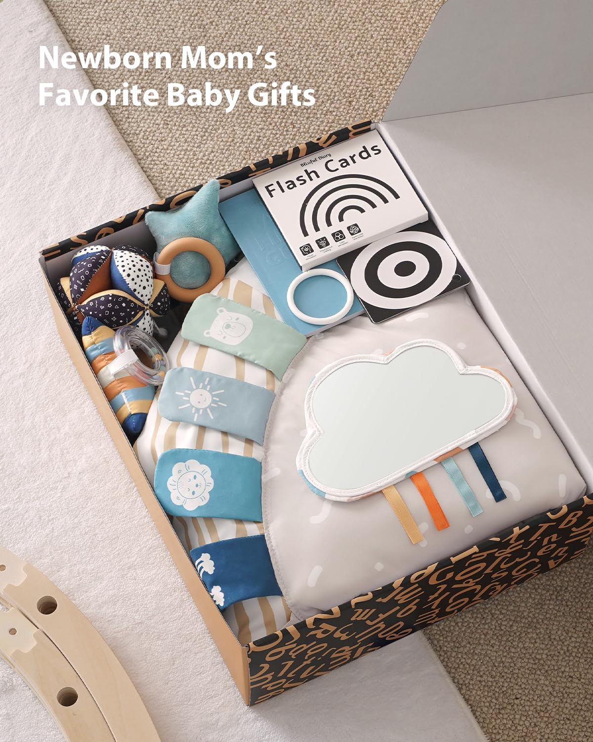 Wooden Baby Play Gym Activity Mat with Developmental Toys