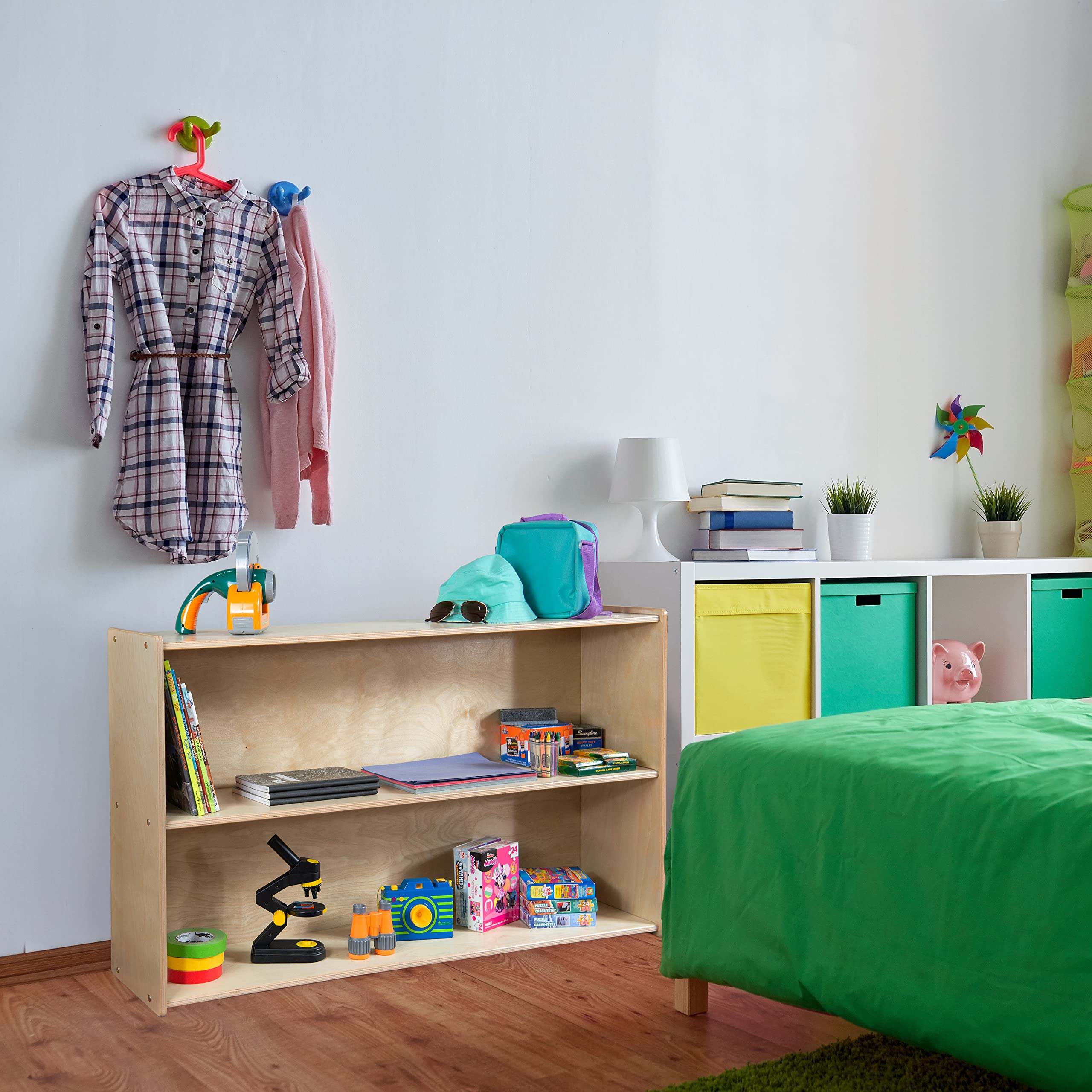 Shelves for Kids, Bookcase with 2 Shelves for Storage