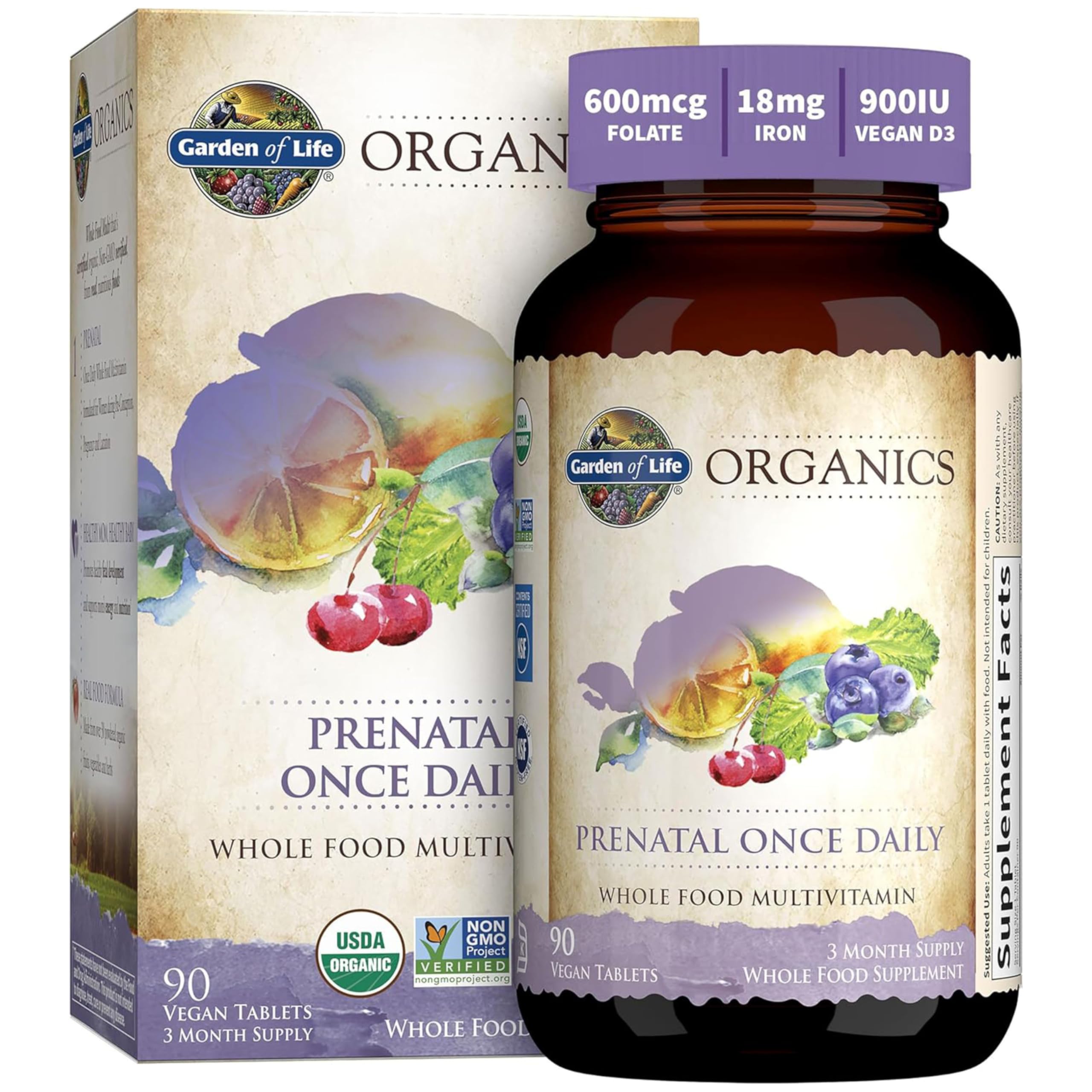 Prenatal Vitamins for Women, Organics Folate for Energy & Healthy Fetal Development
