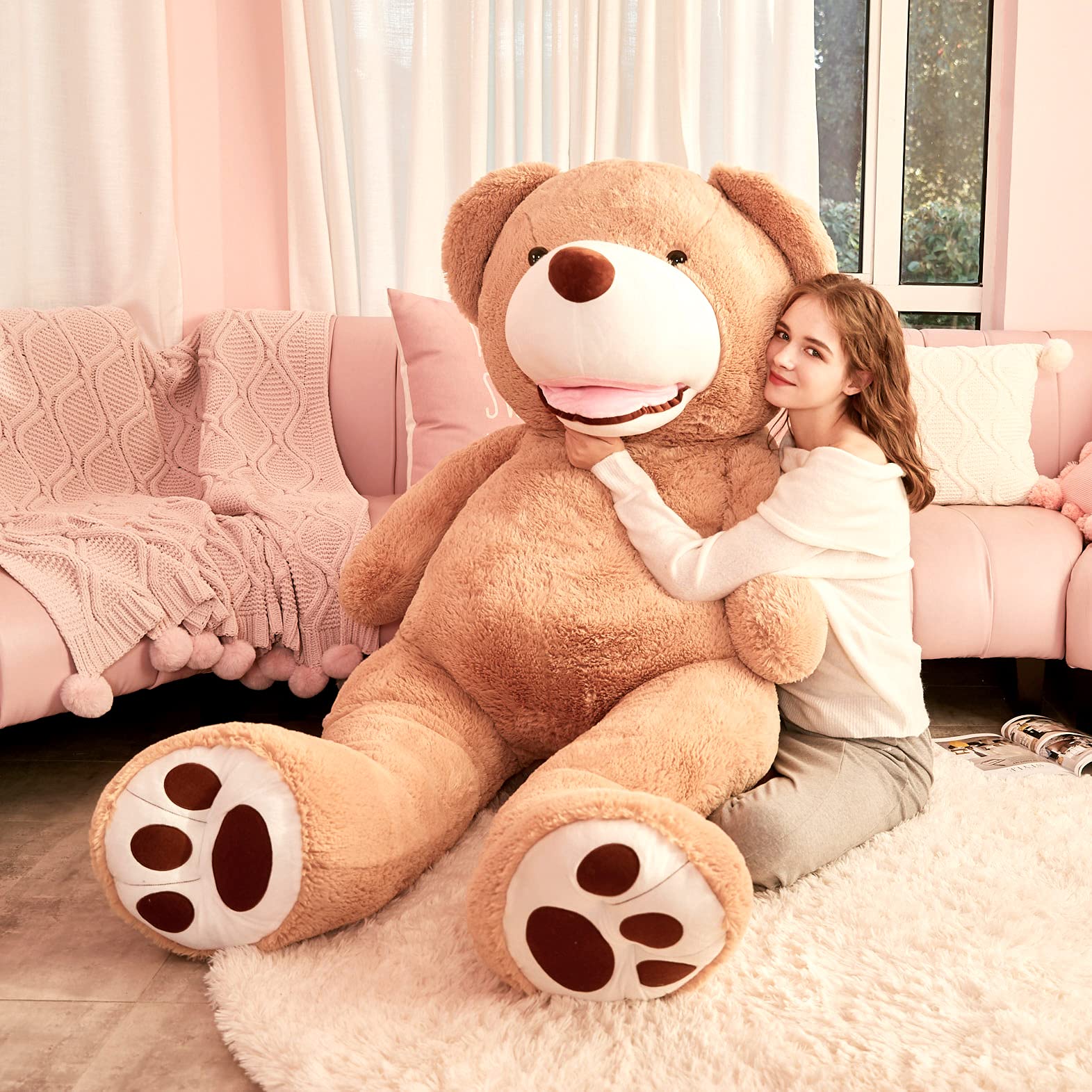 Giant Teddy Bear Plush Toy Stuffed Animals(Brown,78 inches)