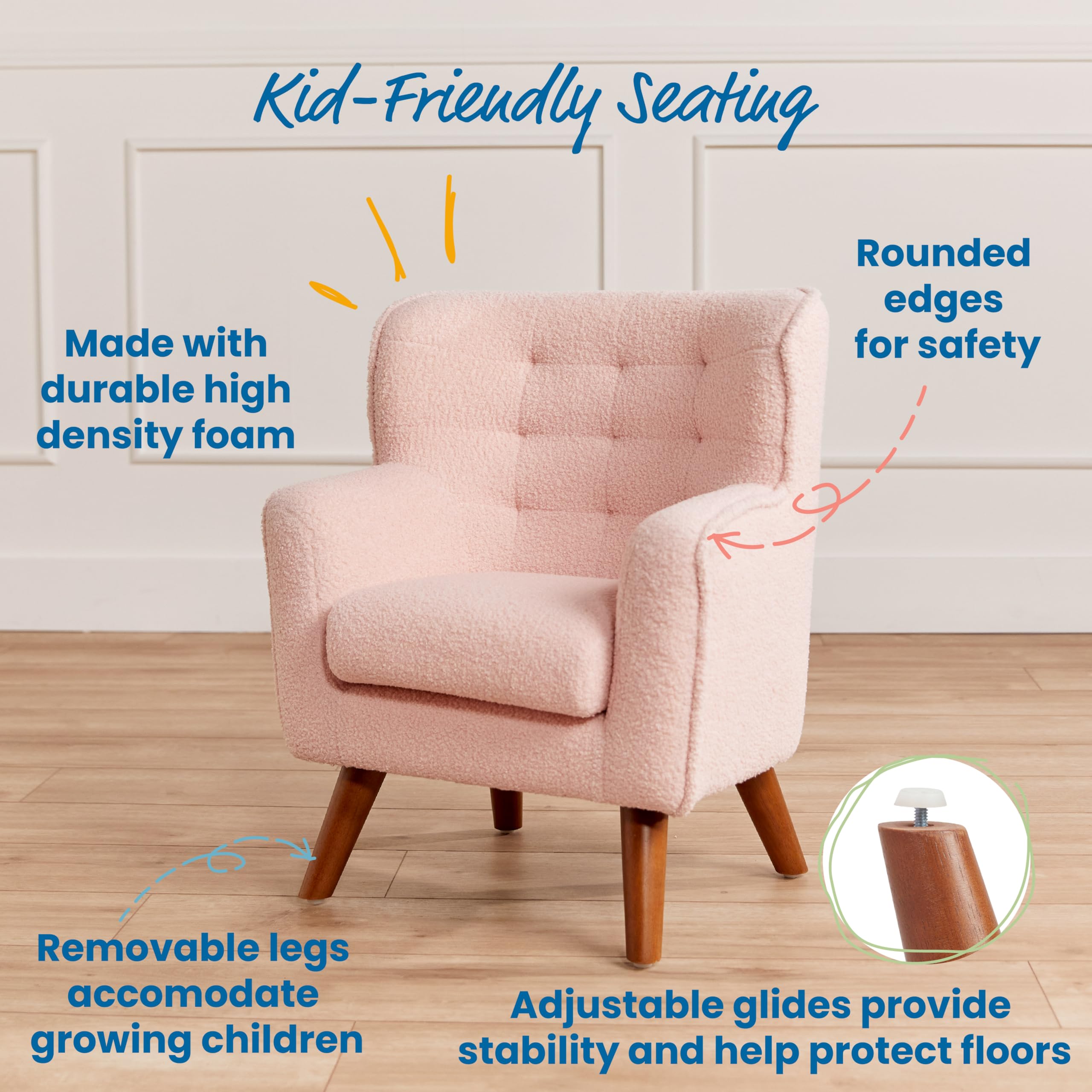 Children's Sherpa Armchair with Removable Cushion