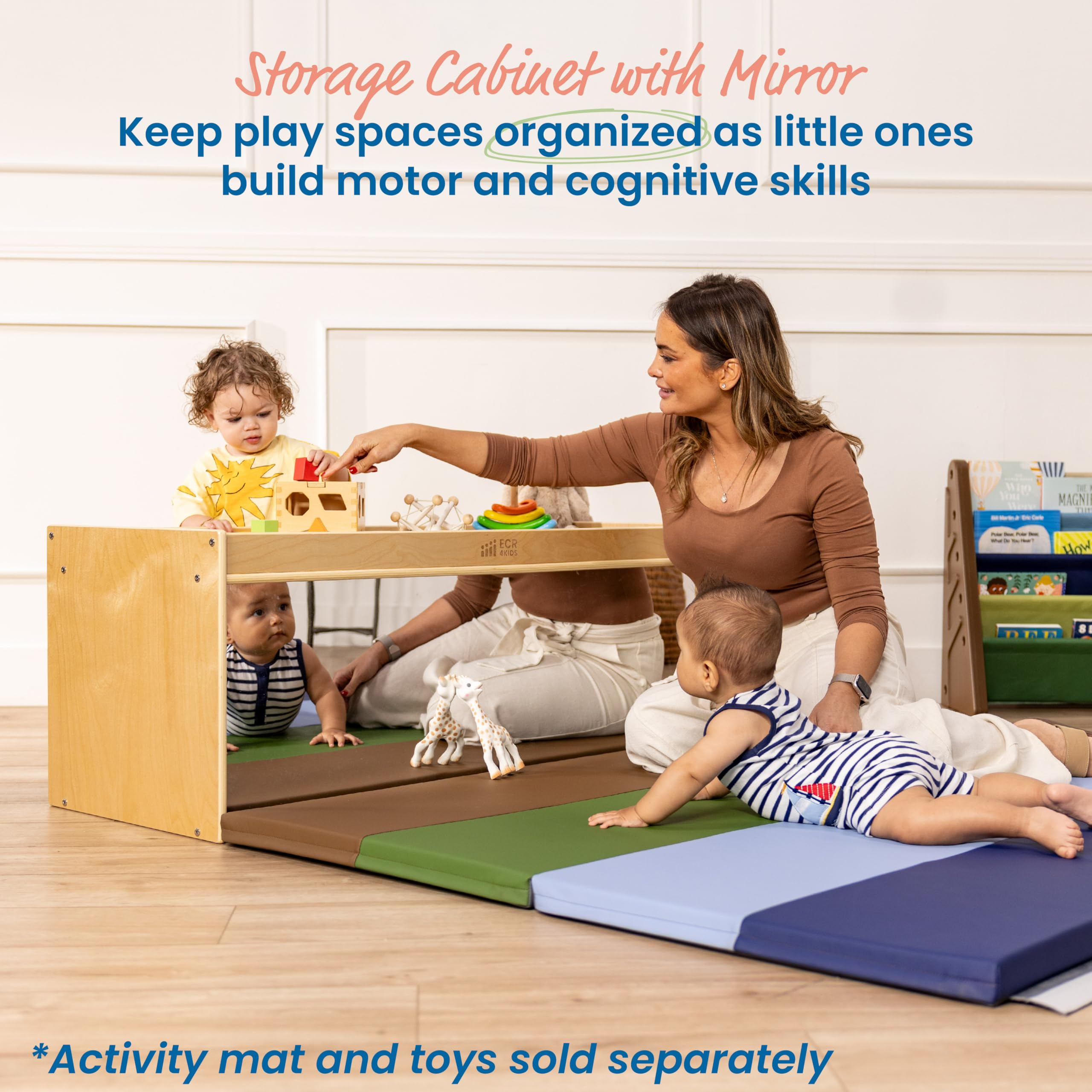 Storage Cabinet with Activity Top and Mirror