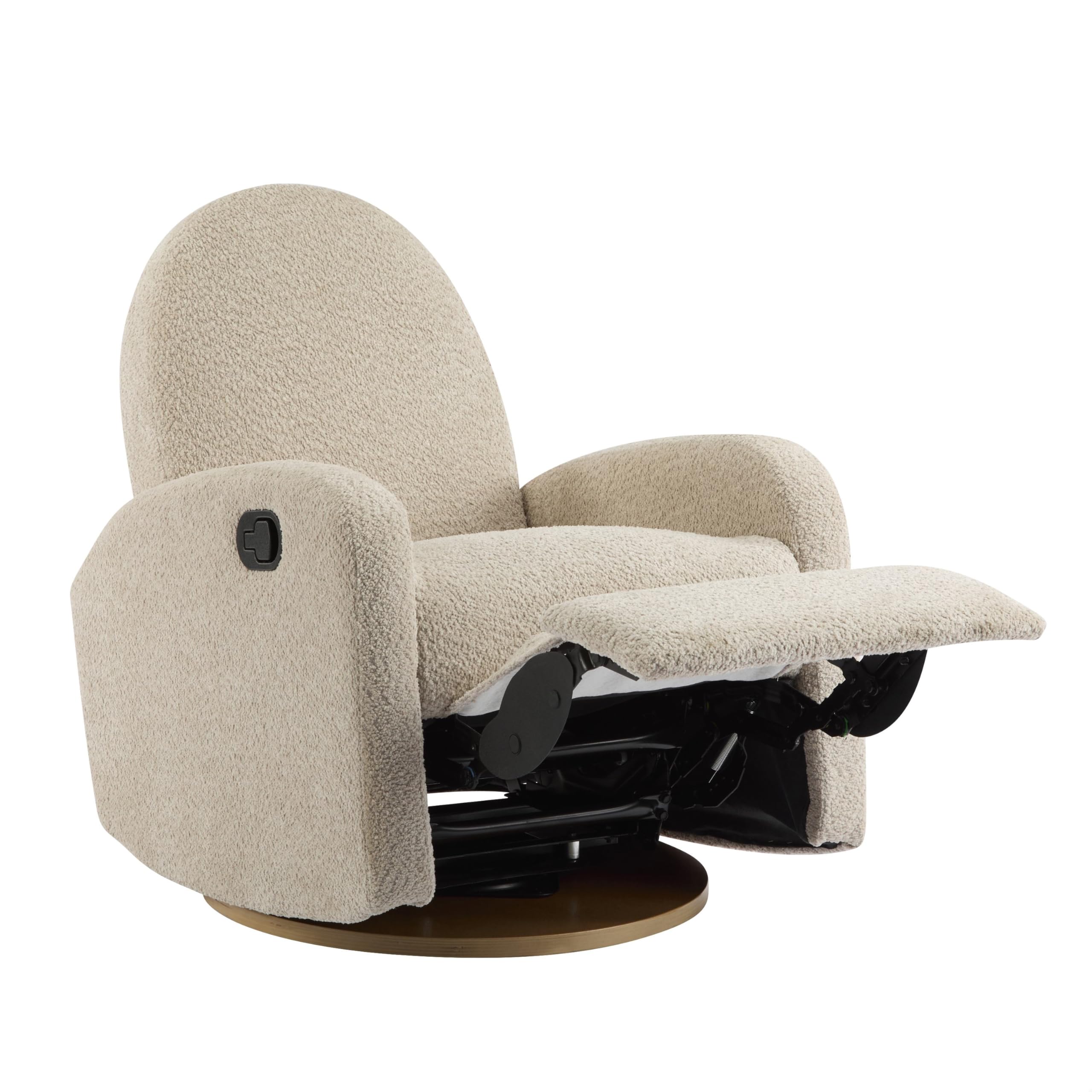 Swivel Glider Recliner Chair for Nursery with Boucle Upholstery