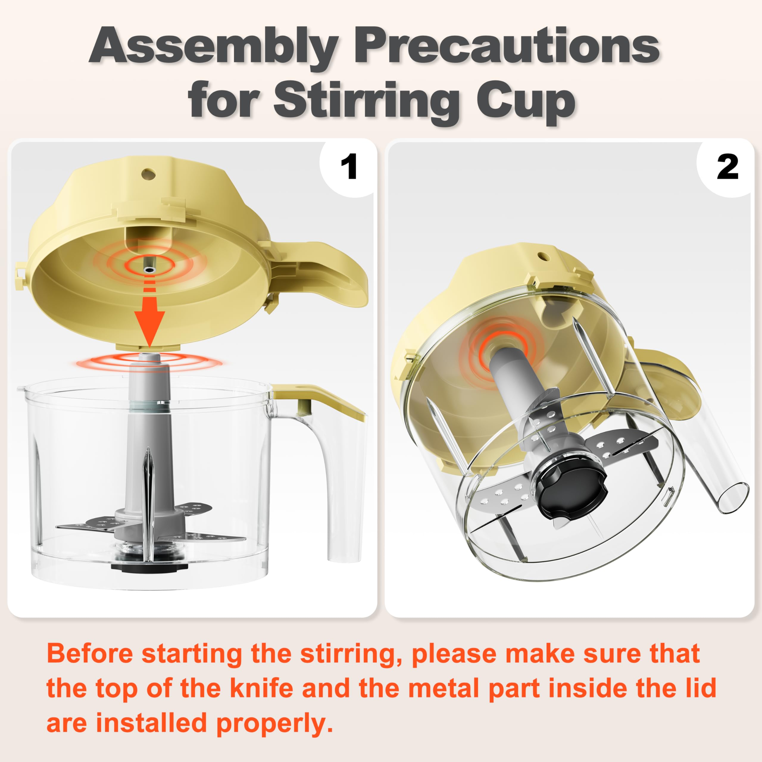 Baby Food Maker, One Button Rotate Control Baby Food Processor, Baby Puree Maker with Steaming and Grinding Functions, Baby Food Steamer and Blender, Yellow