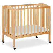 3 in 1 Portable Folding Stationary Side Crib in Natural