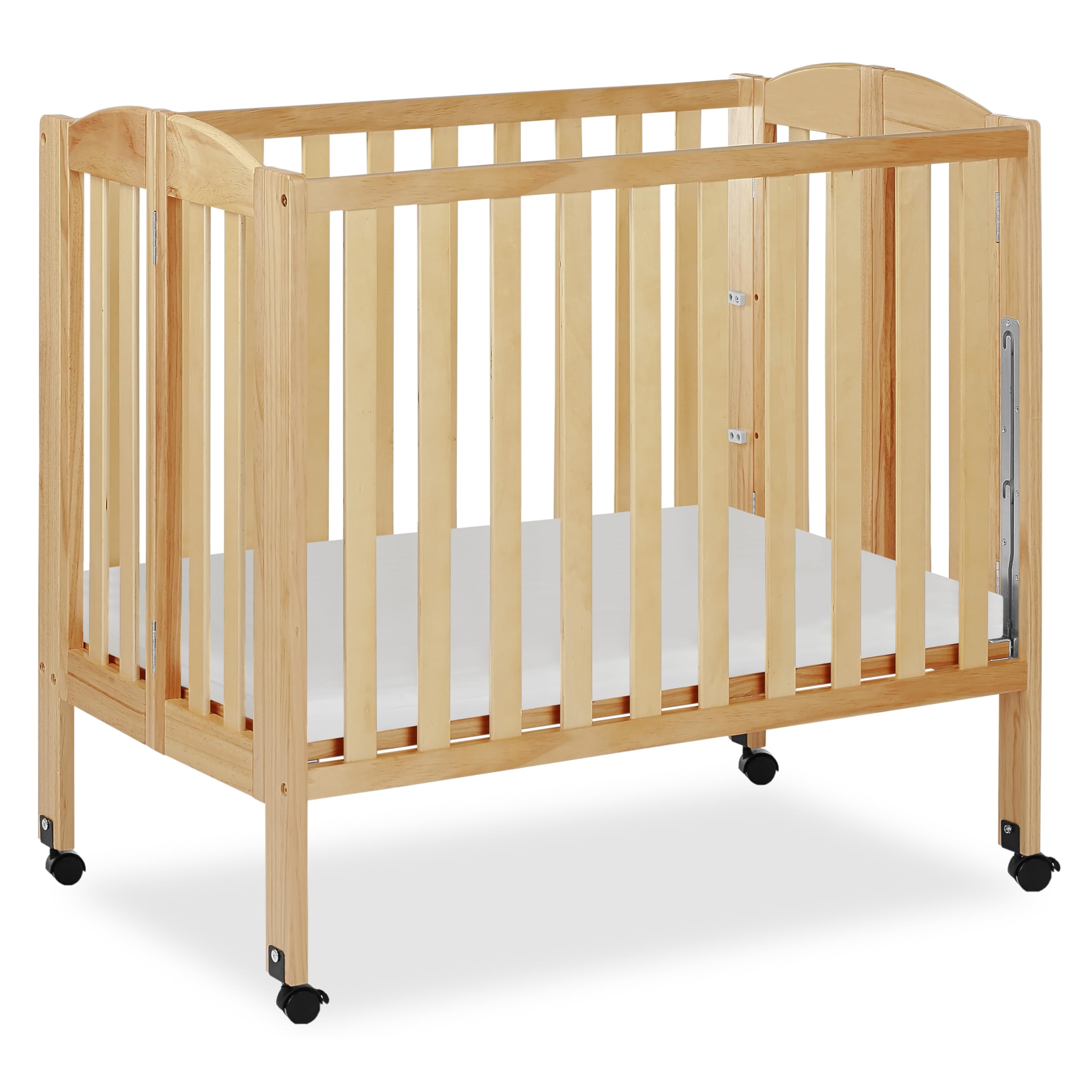 3 in 1 Portable Folding Stationary Side Crib in Natural