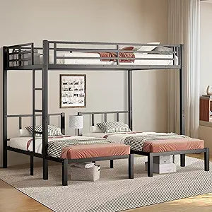 Heavy Duty Triple Bunk Beds for Kids, Twin Over Twin Over Twin Bunk Bed