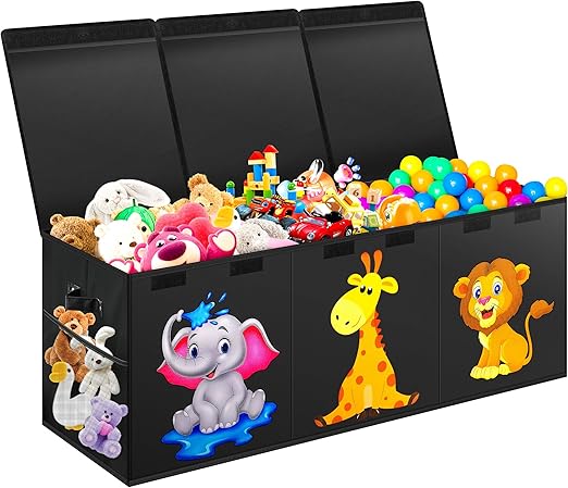Large Toy Box, Collapsible Sturdy Storage Organizer with Lids