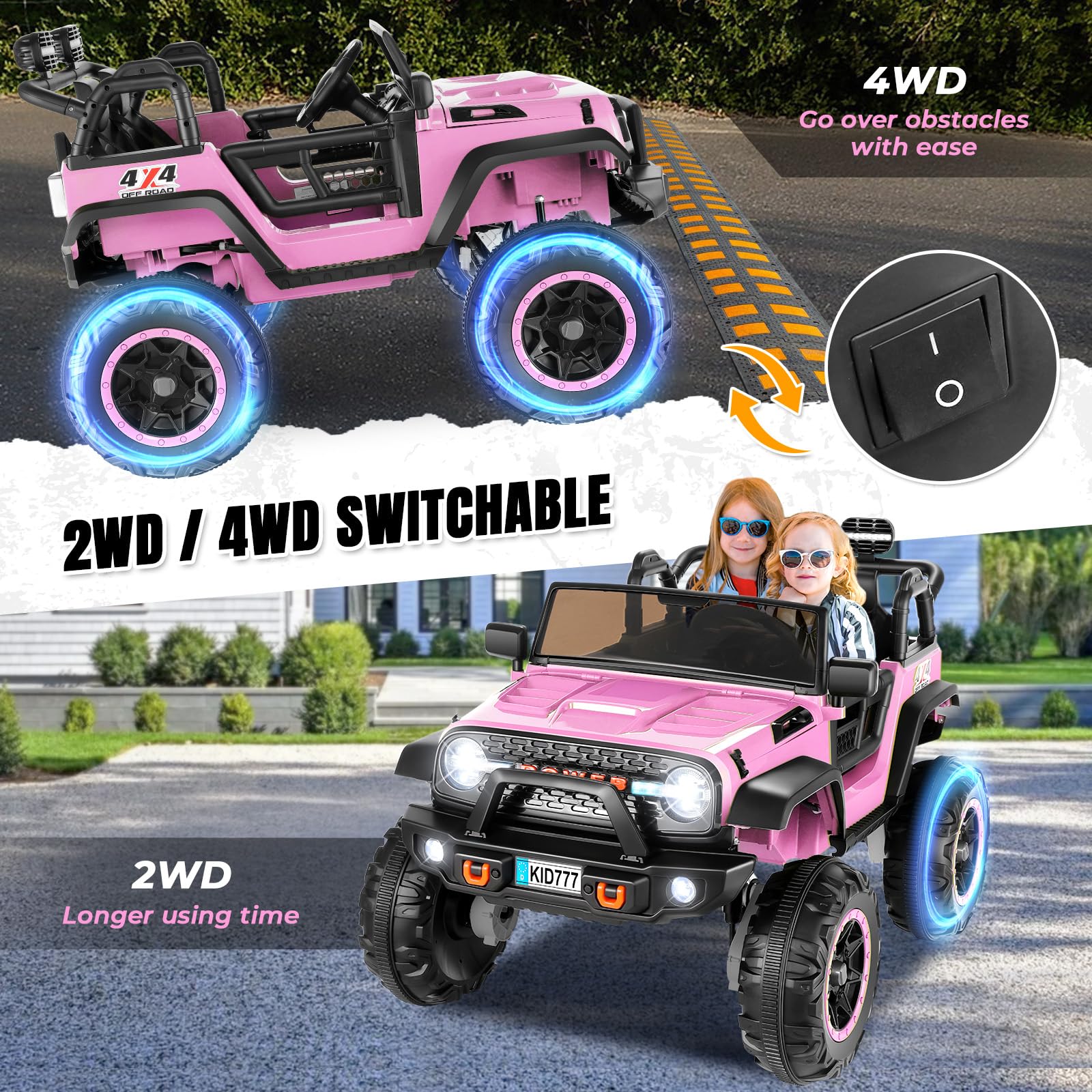 24V Kids Electric Ride-On Truck 2-Seater with Remote Control
