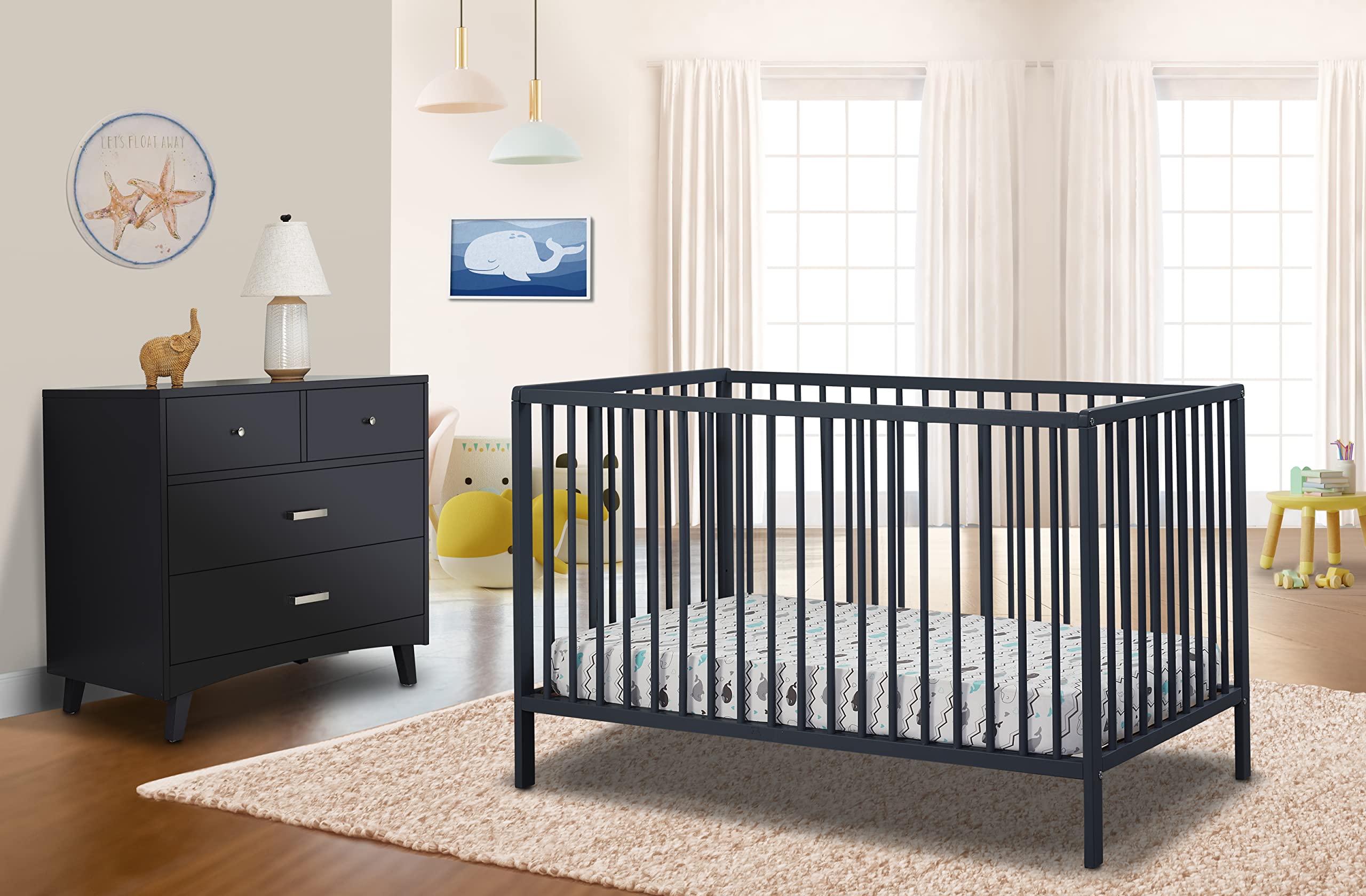 Furniture Happy Crib 3-in-1 Convertible Crib, Made of Sustainable