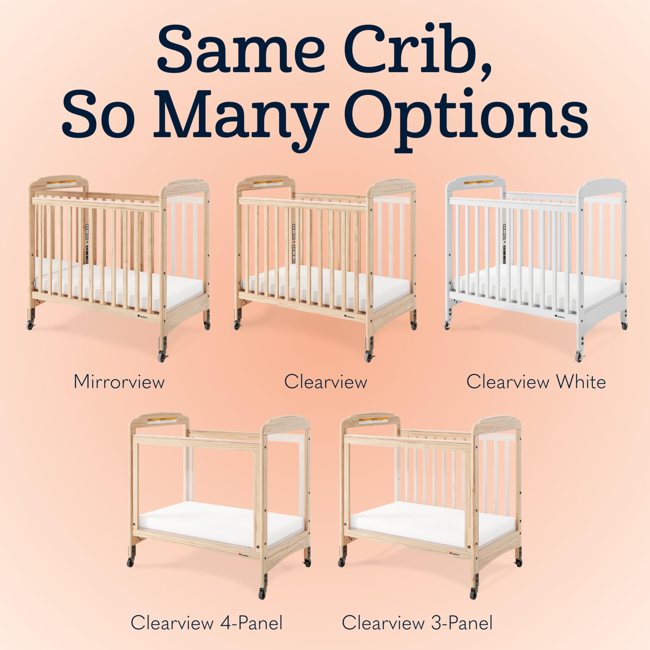 Compact Clearview Daycare Crib with Foam Mattress