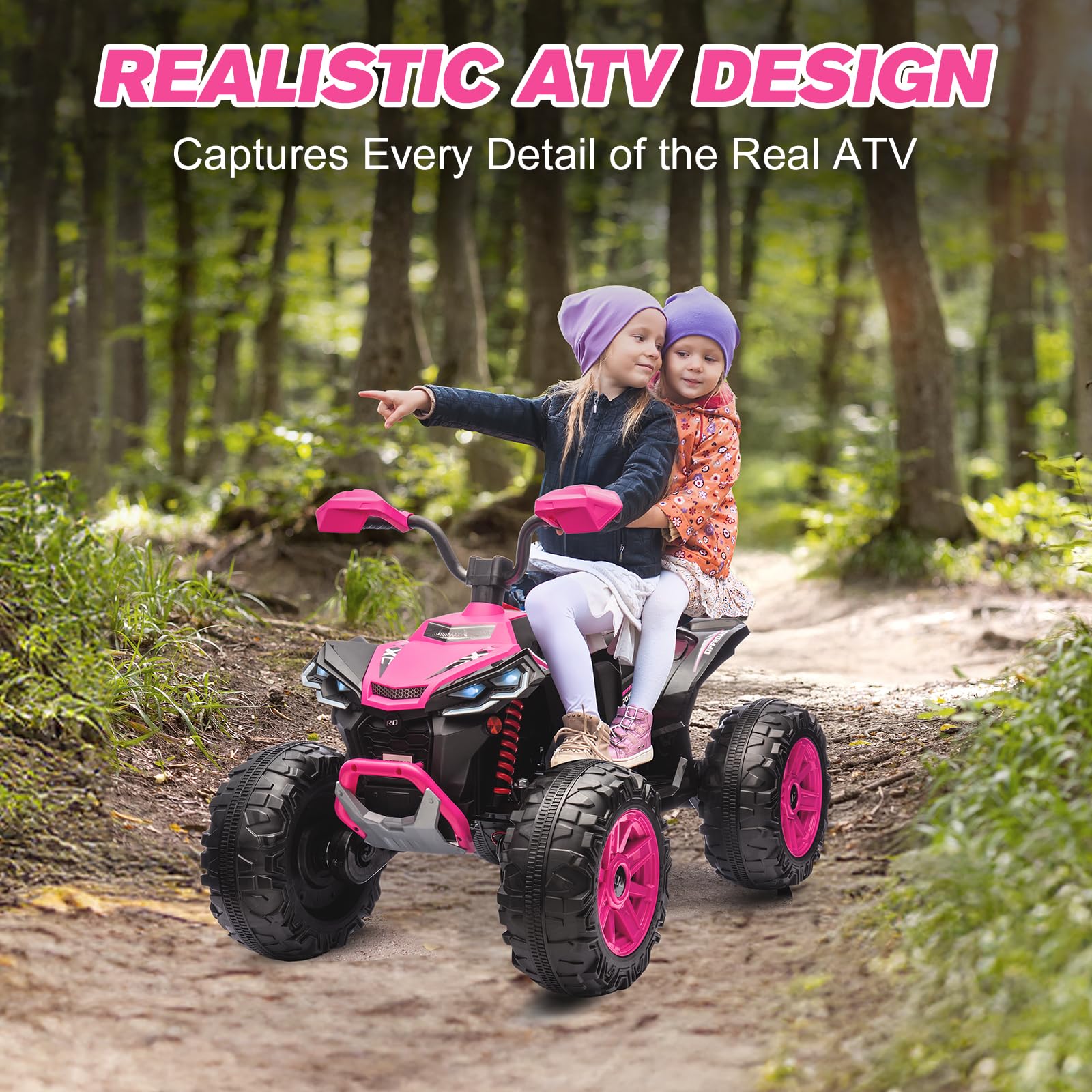 24V Kids ATV 4-Wheeler Ride-On with LED Lights