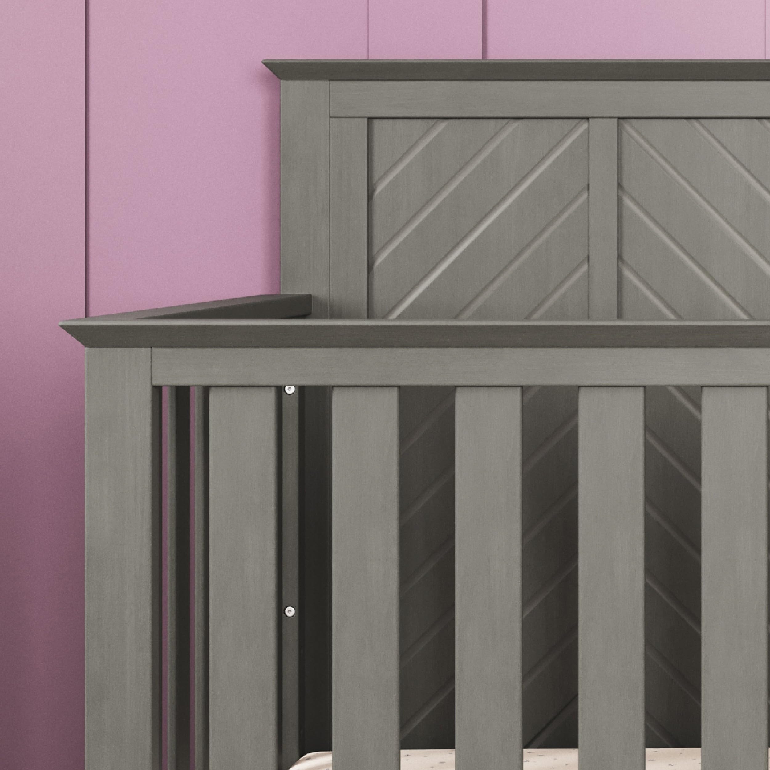 Child Craft Atwood Crib and Dresser Nursery Set, 2-Piece, Includes 4-in-1 Convertible Crib and 3-Drawer Dresser, Grows with Your Baby (Lunar Gray)