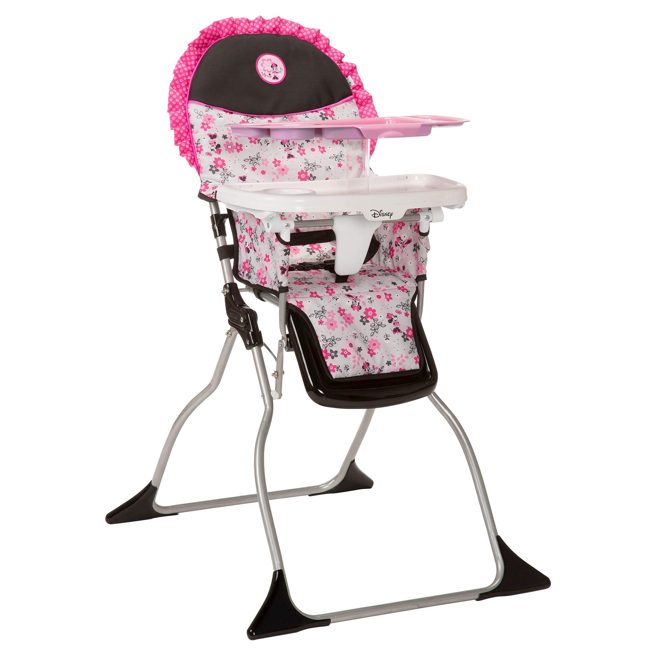 Disney Baby Minnie Mouse Foldable Highchair for Baby, Simple Fold High Chair with 3-Position Tray, Garden Delight