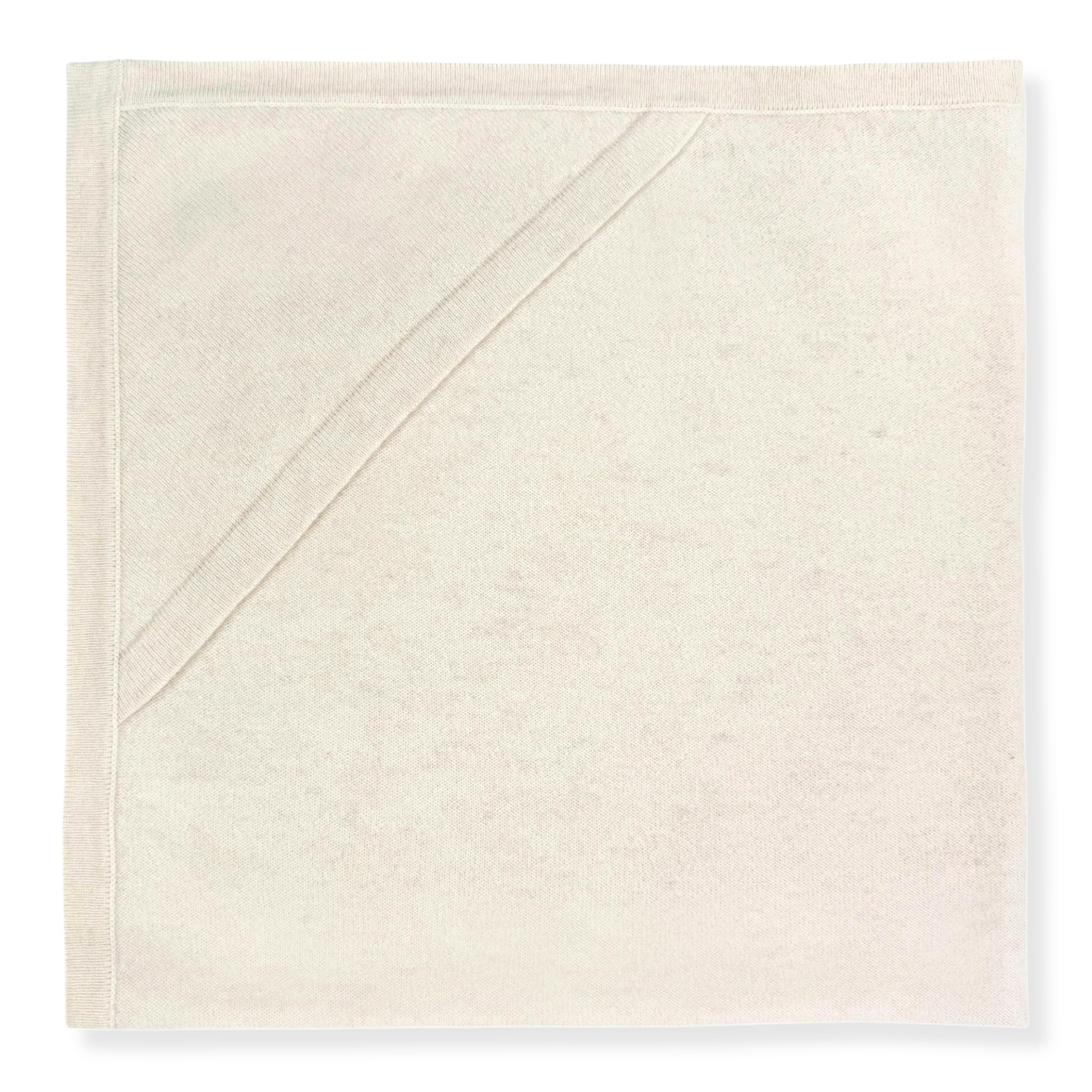 Cashmere Receiving Blanket with Hood in Natural - Unisex, 30” x 30”