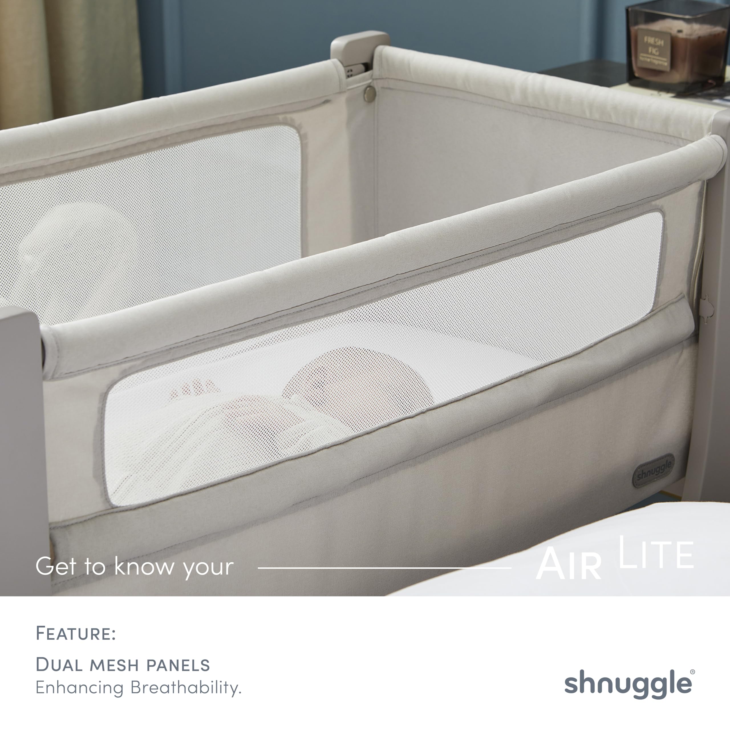 Bedside Infant Bassinet with Breathable Mesh Sides and Adjustable Height