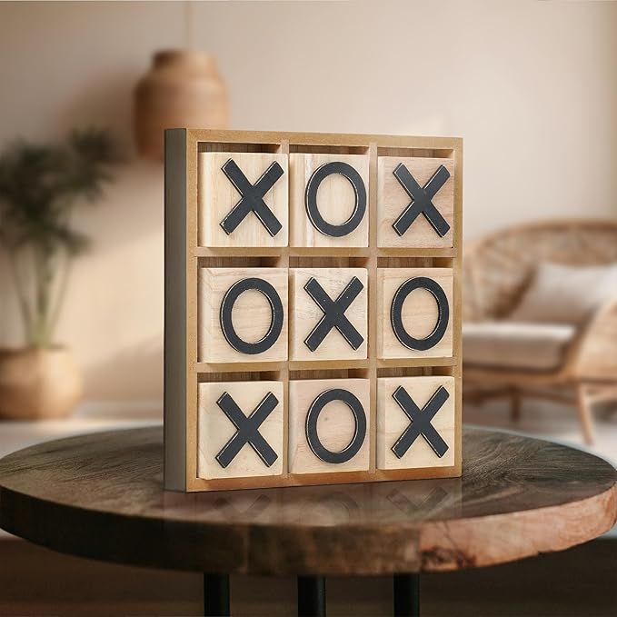 Art Decor Magnetic Tic Tac Toe Board Game Set - Wall Mounted