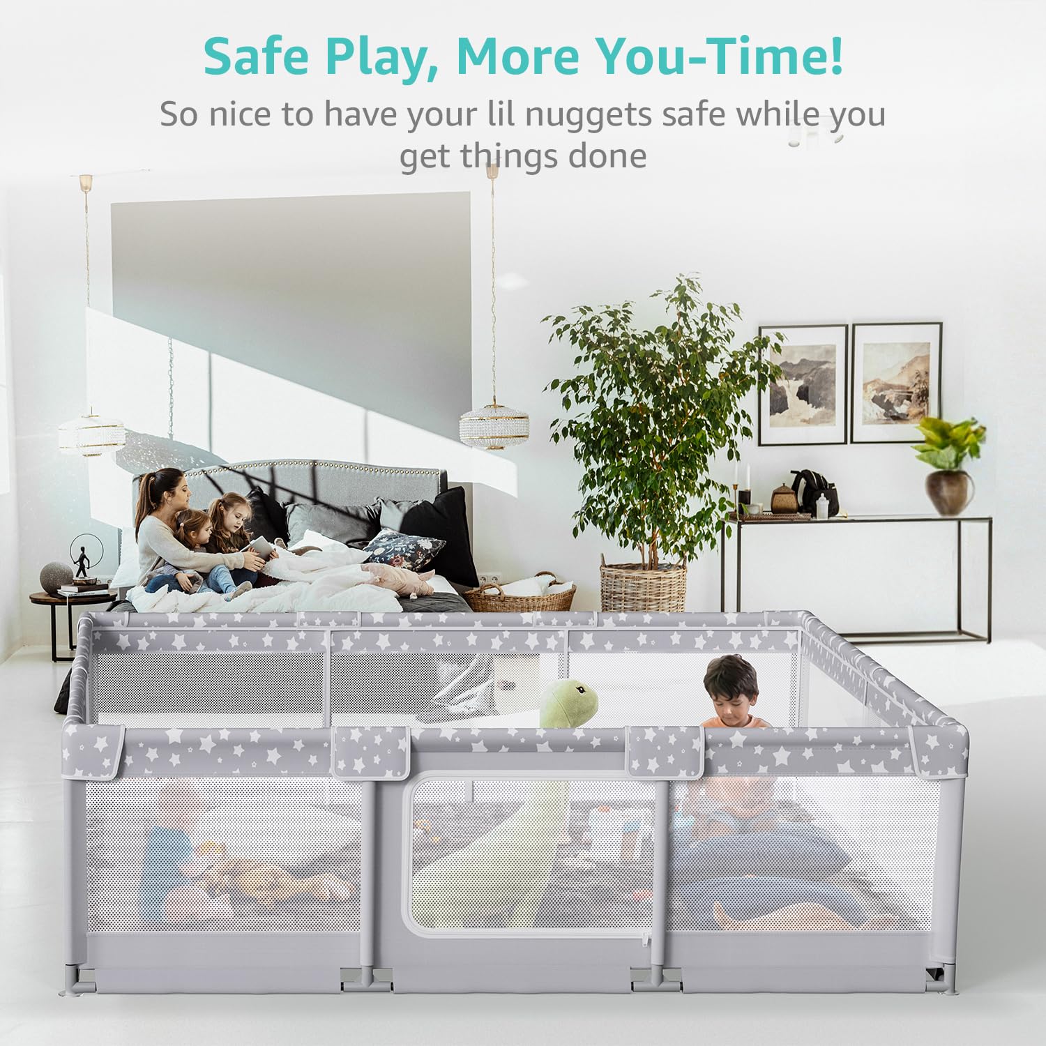 Large Baby Playpen 70x59 Inches