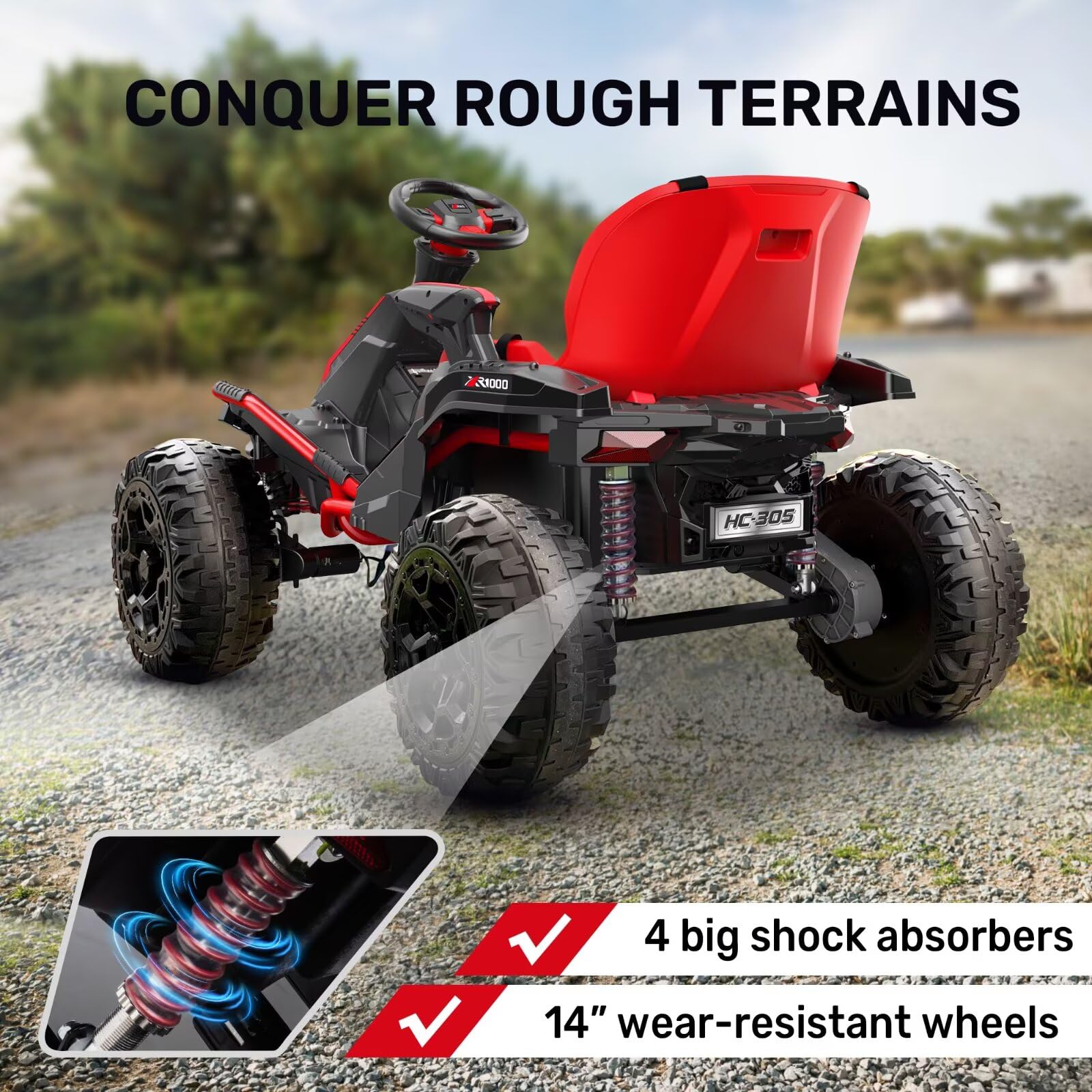 24V 4x4 Ride On Toy for Big Kids with Parent Remote Control