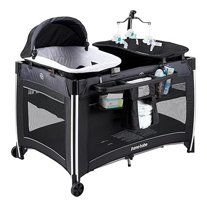 4 in 1 Portable Baby Crib Deluxe Nursery Center, Foldable Travel Playard