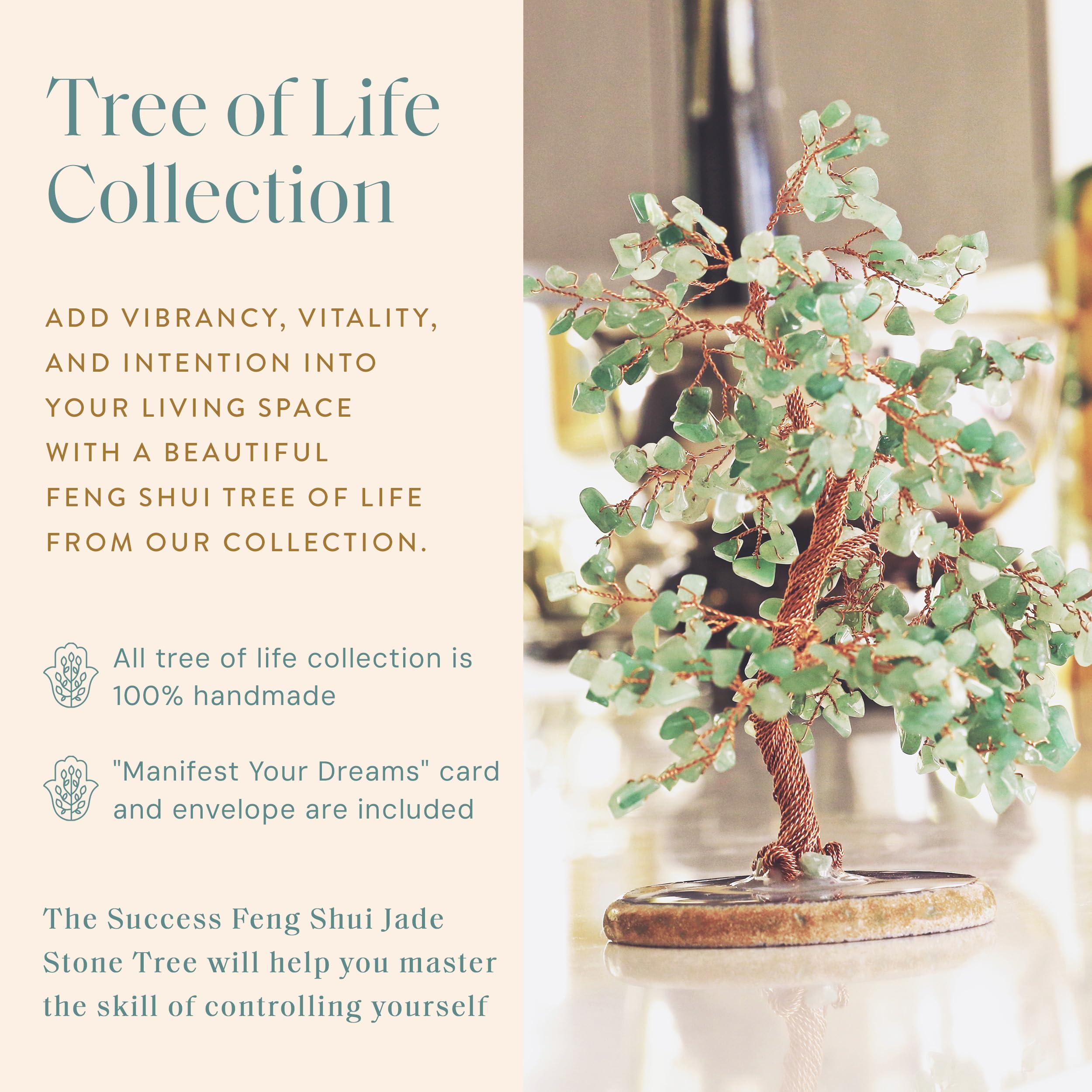 Jade Crystal Feng Shui Tree of Life Home Decor