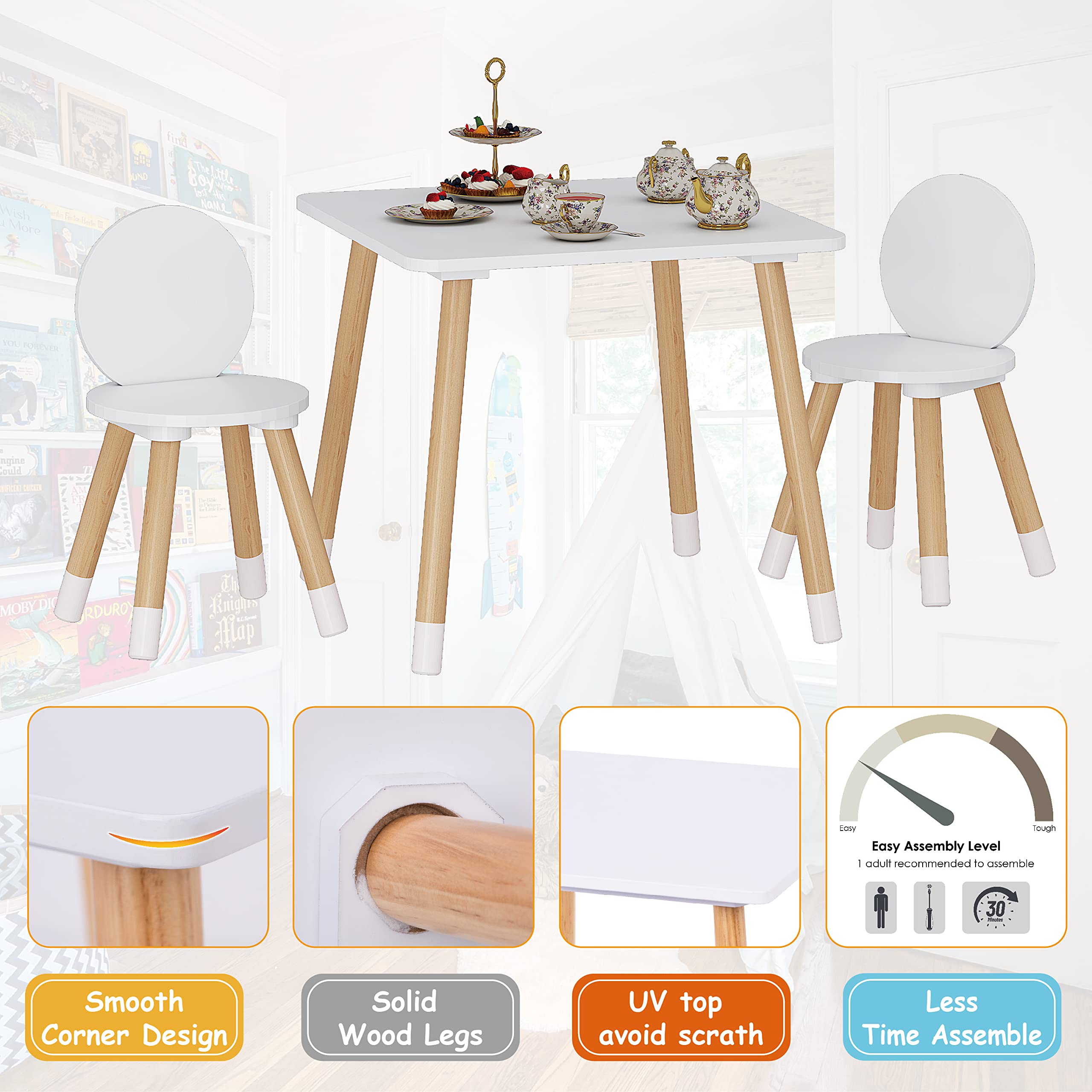 Kids Table and Chairs Set for Toddlers