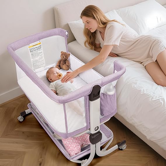 Baby Bassinet Bedside Sleeper, Upgraded Stability Bedside Crib
