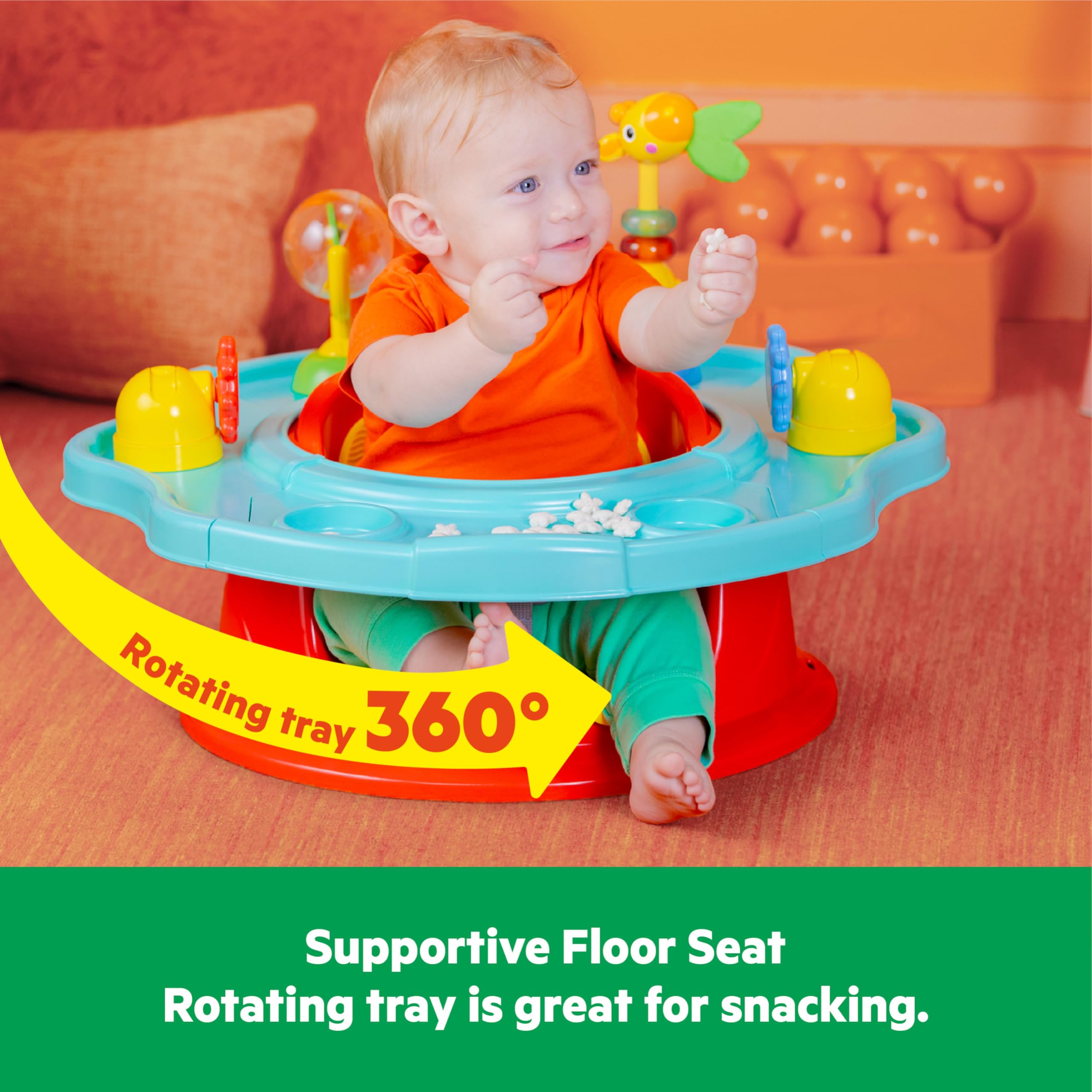 3-in-1 Baby Activity Seat with Toys and Booster