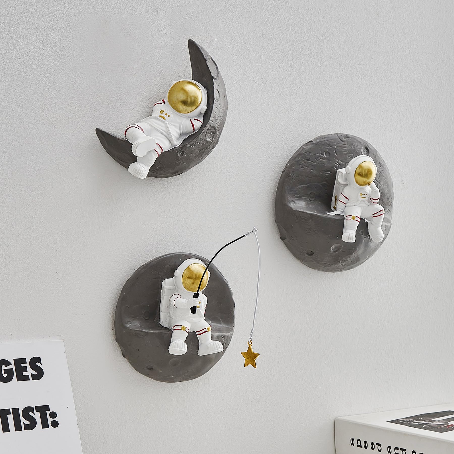 Wall Decor Set of 3, Modern Home Wall Sculptures Decoration