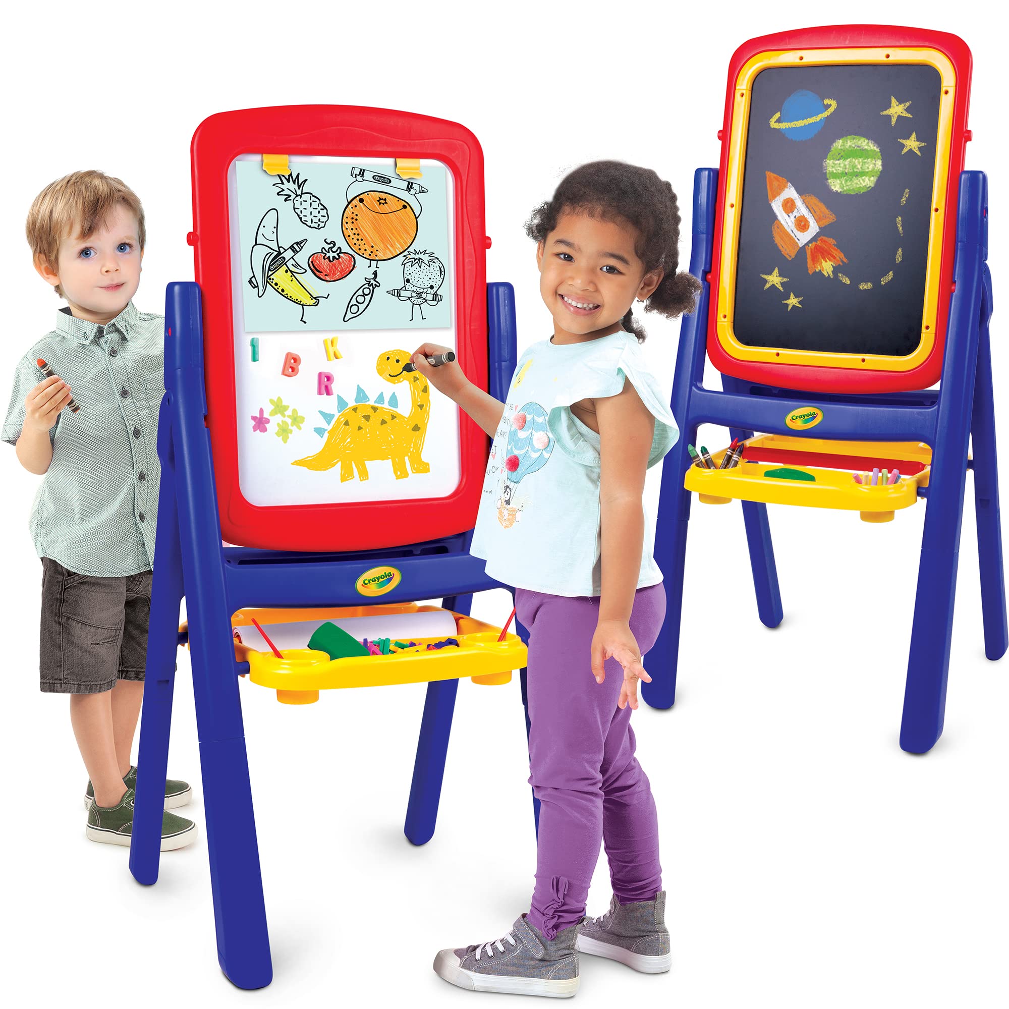 2-Sided Easel, Dry Erase Board & Chalkboard, Ideal for Arts & Crafts