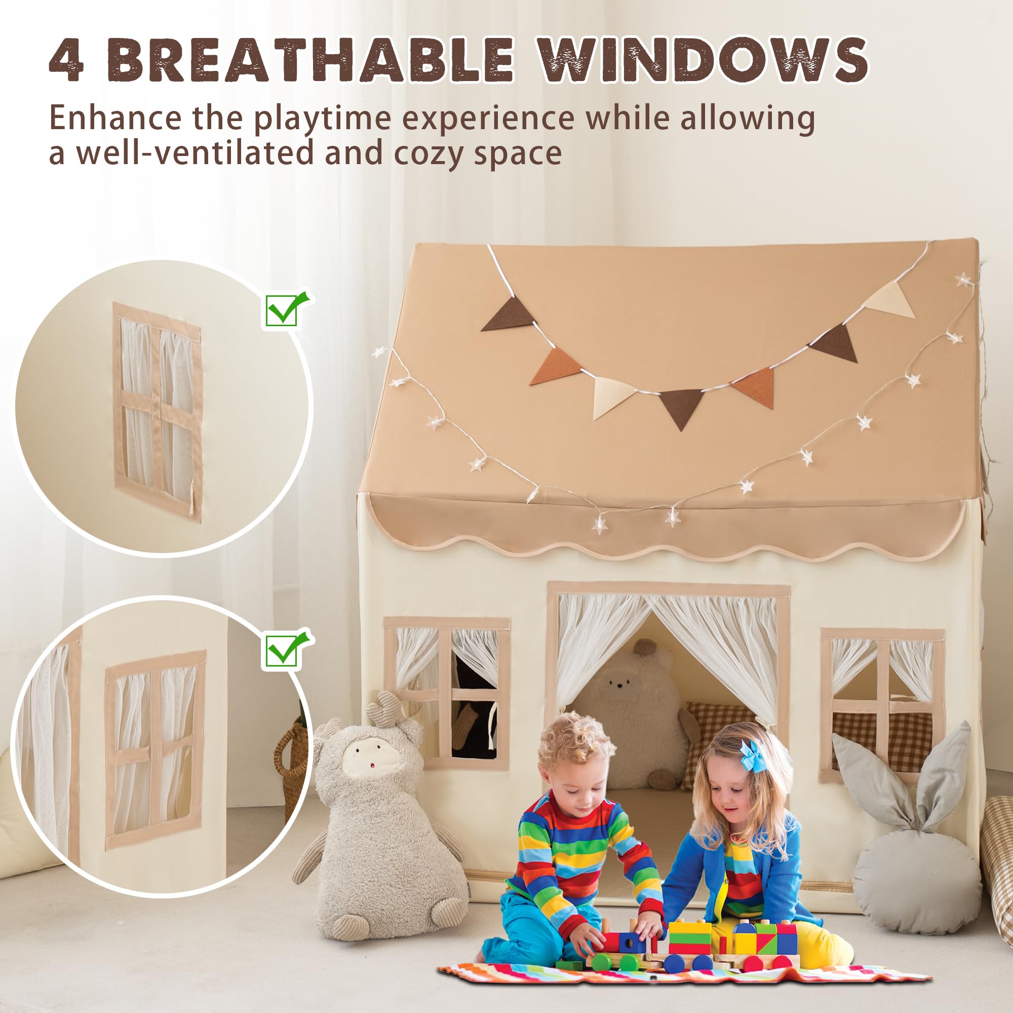 Kids Play Tent with Star Lights Indoor Playhouse