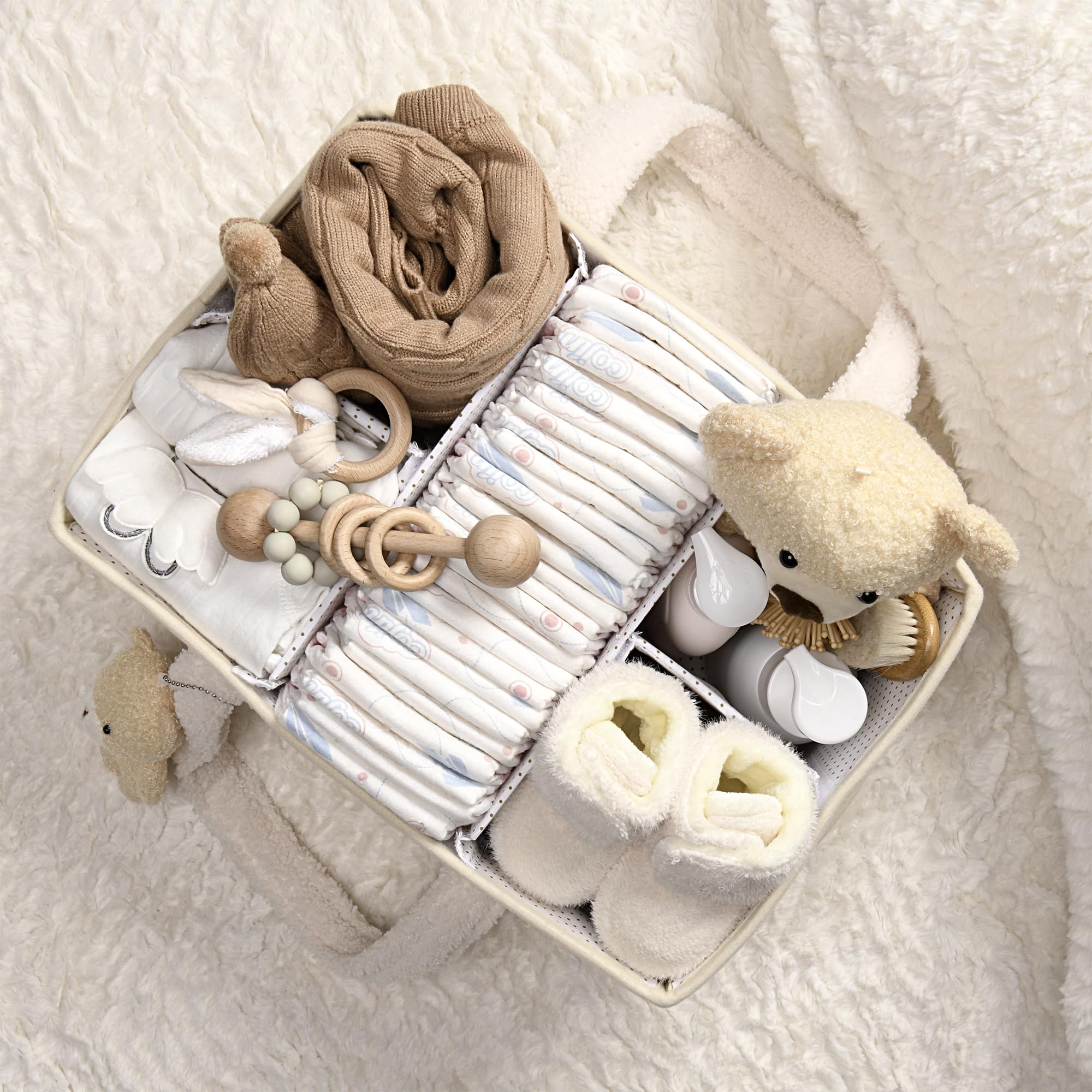 Baby Diaper Caddy Organizer with Handle, Boy & Girl Shower