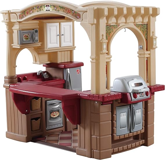 Grand Walk-in Kitchen & Grill Kids Playset, Indoor/Outdoor Kitchenette