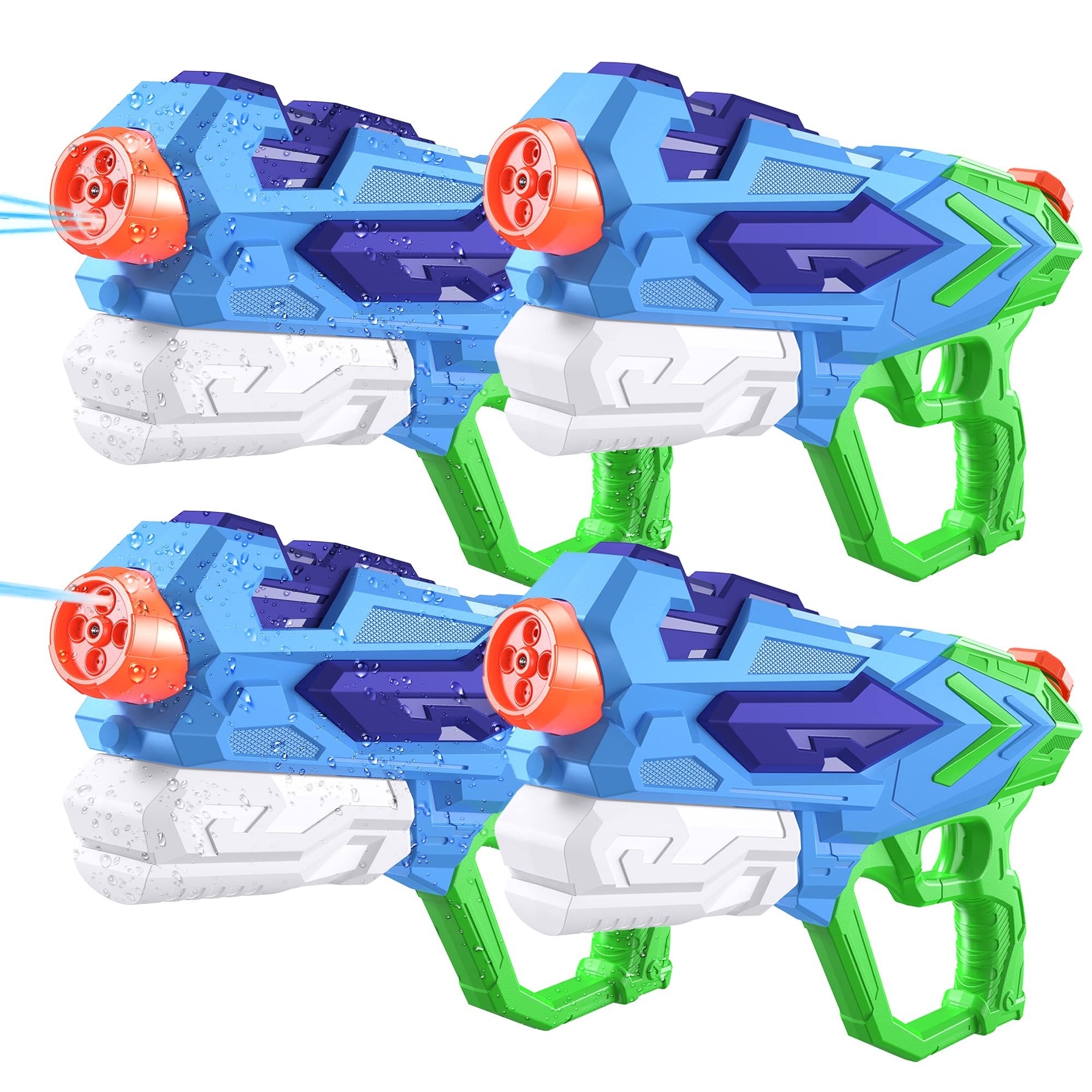 Water Gun for Kids - Quick Soaking Pump, Long Range, 4 Shooting Modes