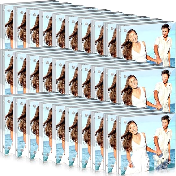 30 Pack 5 x 7 Inch Clear Acrylic Picture Frames Bulk Magnetic Photo Frames 20% Thicker