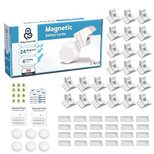 ME Pack of 36 Magnetic Cabinet Locks for Child Safety with 9 Keys