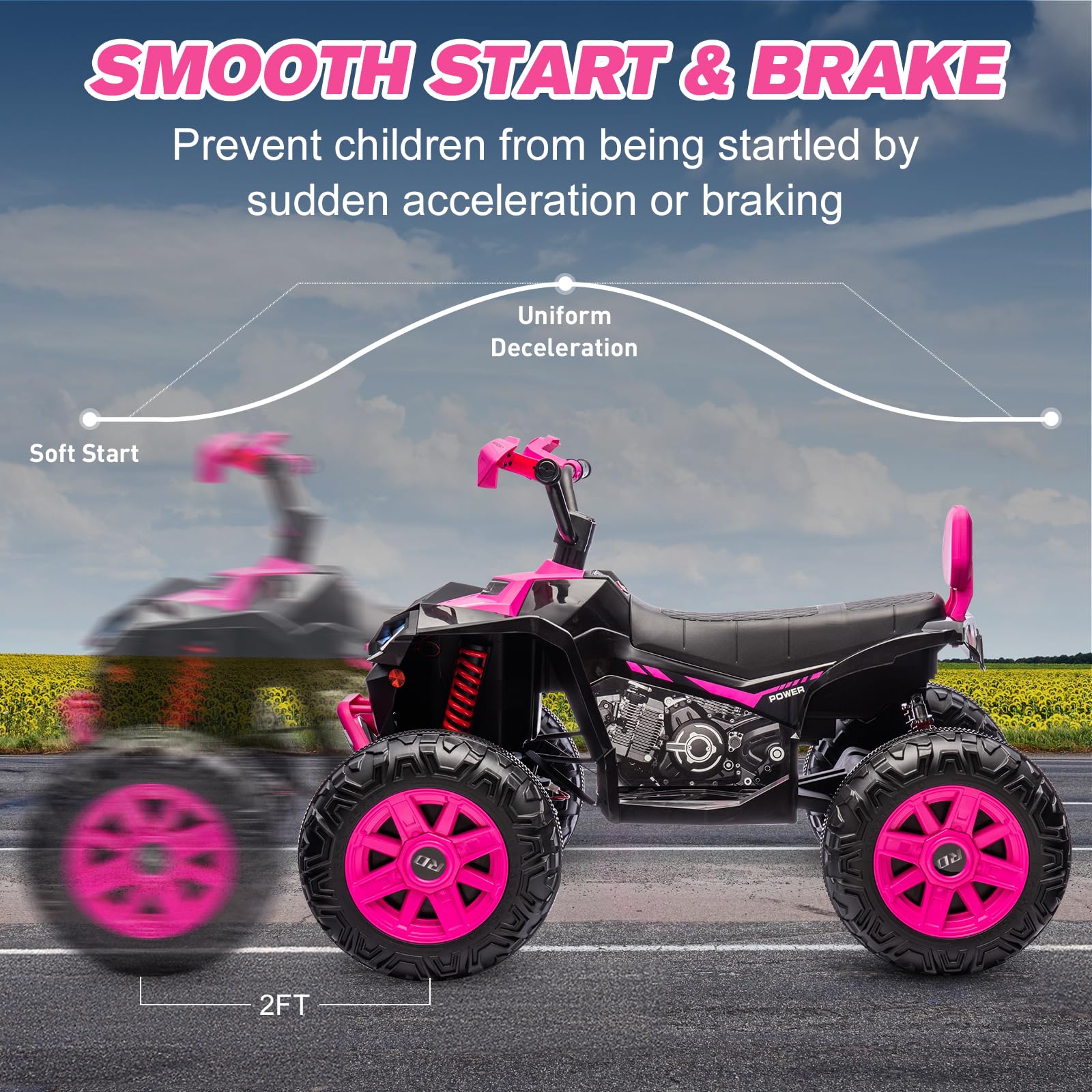 24V Kids ATV 4-Wheeler Ride-On with LED Lights