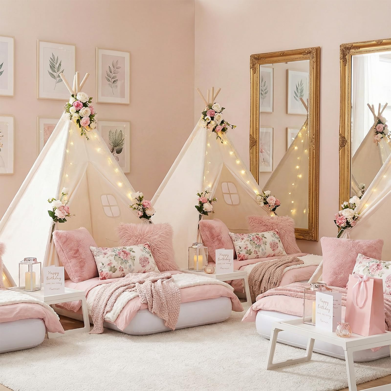 Kids Teepee Play Tent with Inflatable Airbed and Carry Case